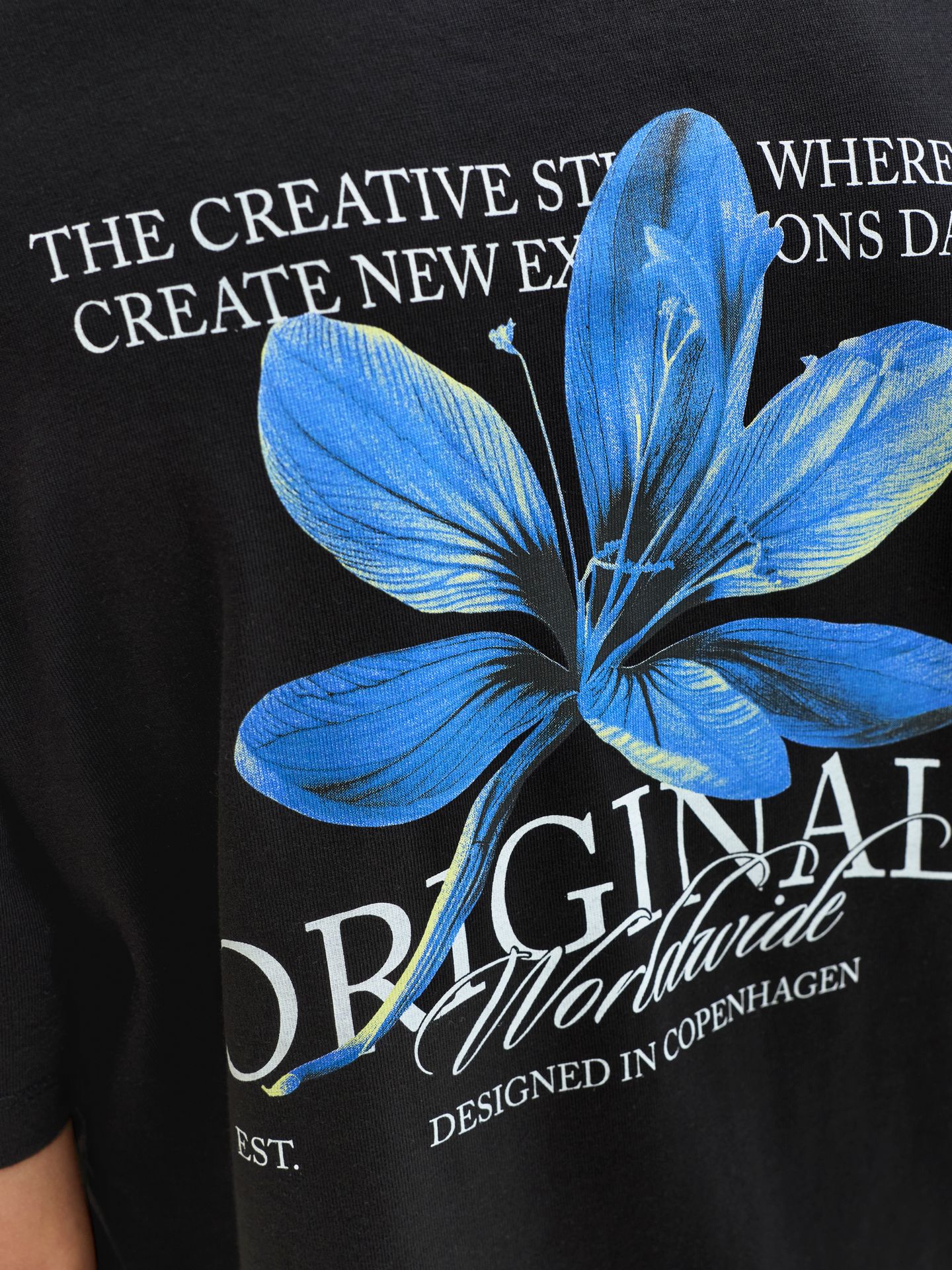 Jack & Jones JORCATSKILLS CUT OUT TEE CREW NECK Black 2900162629041