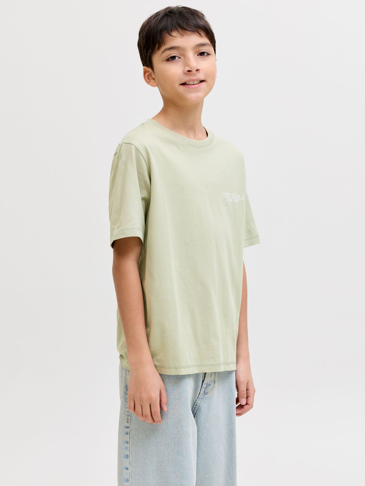 Jack & Jones JORCATSKILLS CUT OUT TEE CREW NECK Seagrass 2900162631020