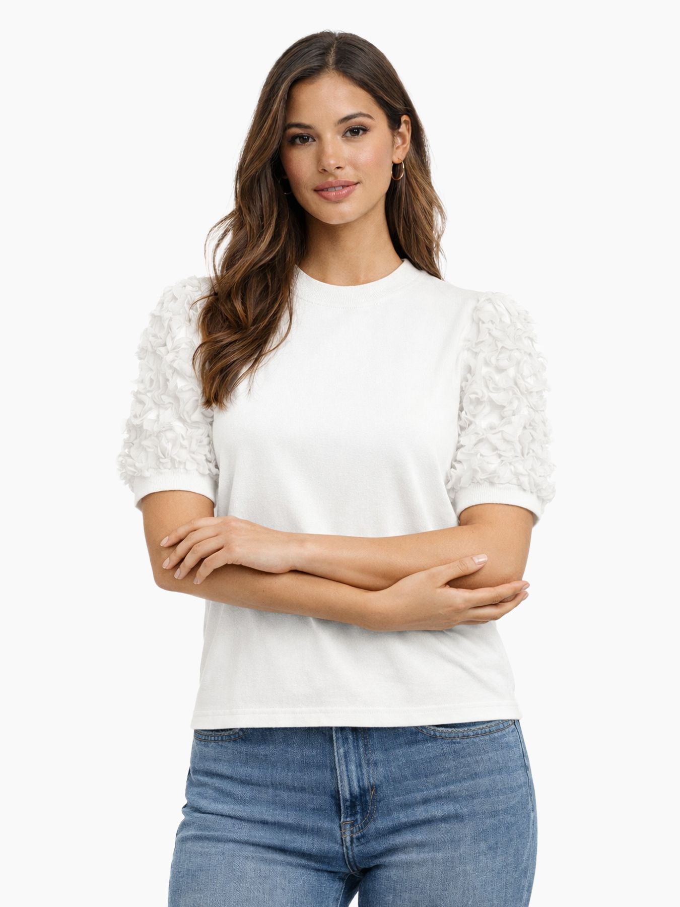 JDY JDYFAIRVIEW LIFE S/S SWEAT JRS Cloud Dancer/2024 BRODERIE ANGLAISE 00116434-EKA26011400000187