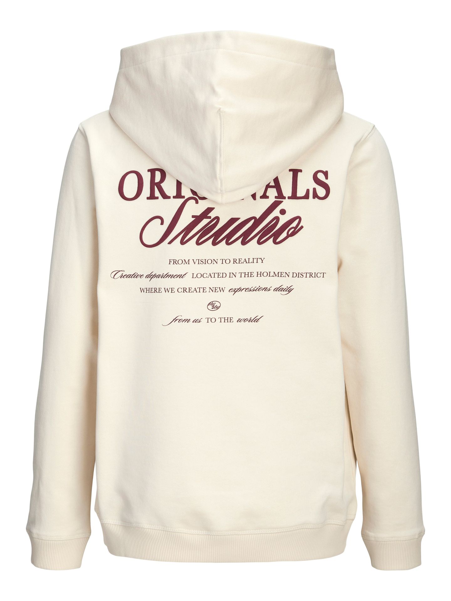 Jack & Jones JORNORREBRO TYPO BACK SWEAT HOOD SN Antique White/AOP 2900162650045