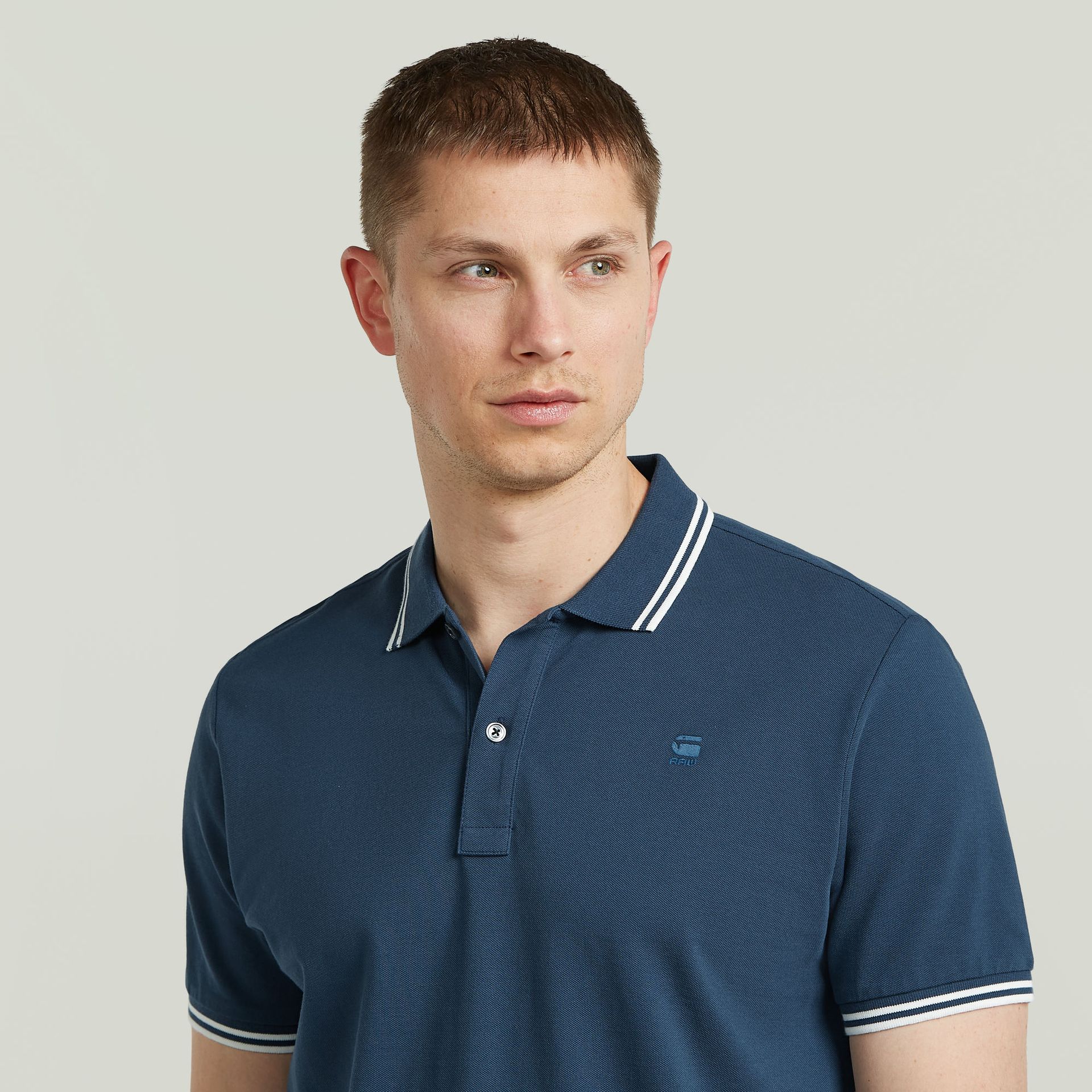 G-star Raw Dunda slim stripe polo s\s 868 rank blue 2900162664042