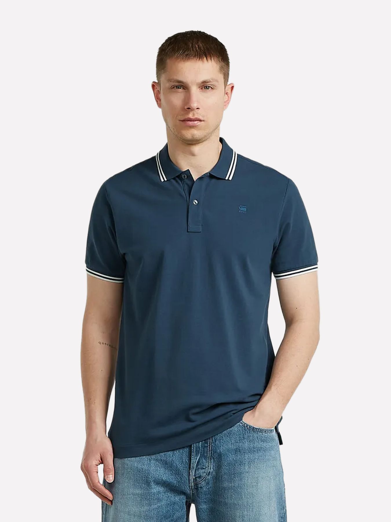 G-star Raw Dunda slim stripe polo s\s 868 rank blue 00116443-EKA07001300000257