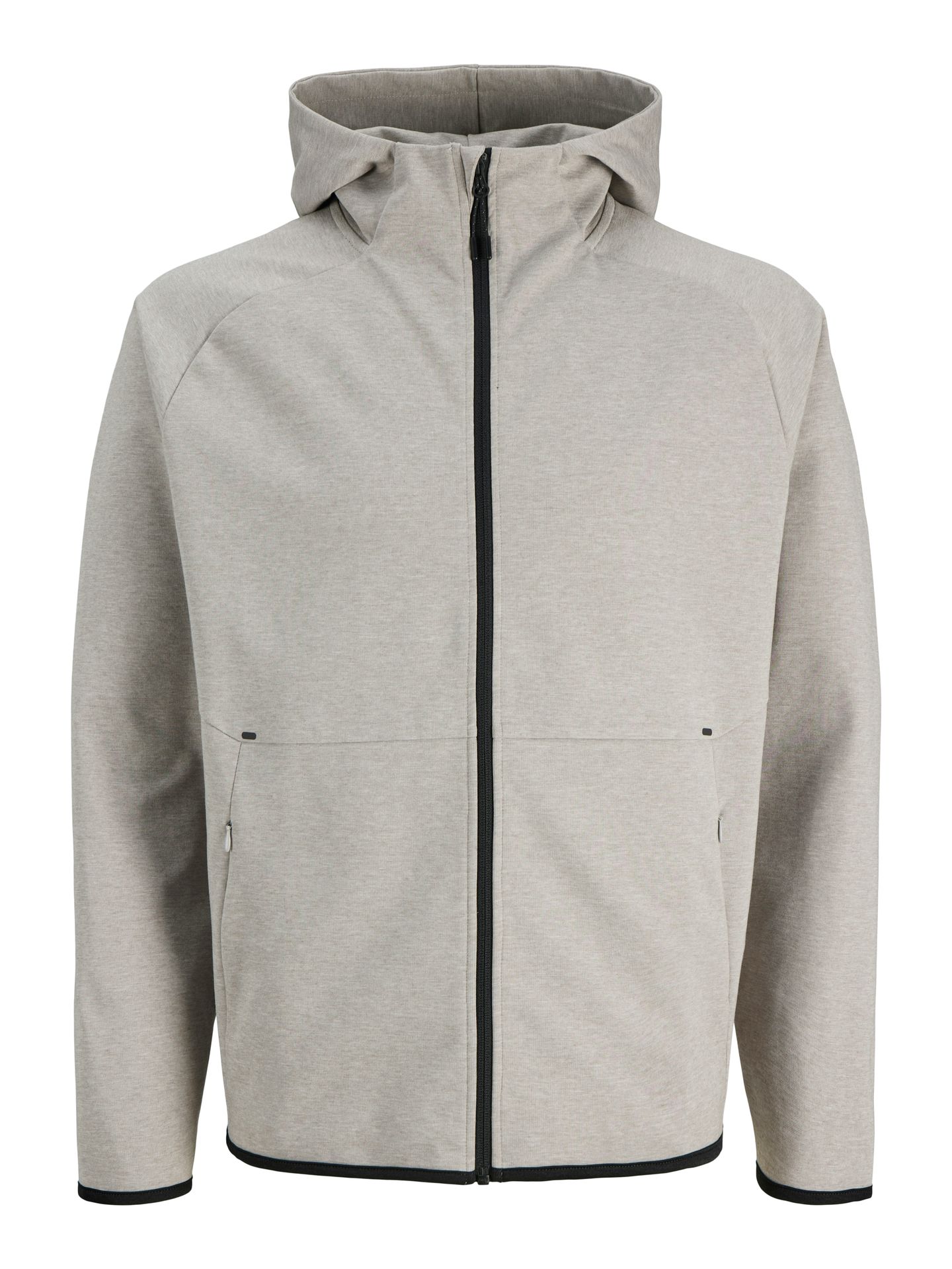 Jack & Jones JJEBASE SWEAT ZIP HOOD SN Light Grey Melange 2900162725033