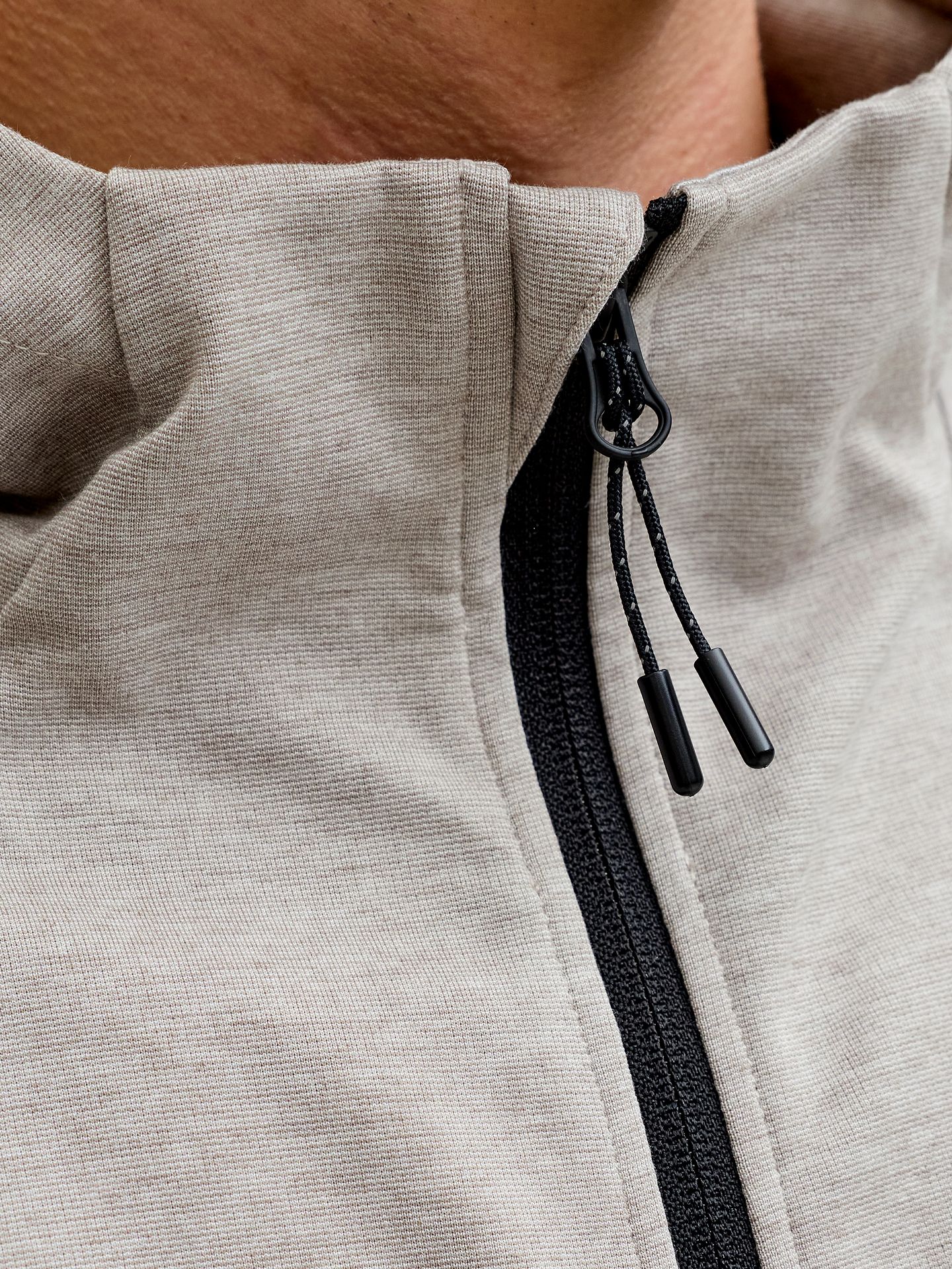 Jack & Jones JJEBASE SWEAT ZIP HOOD SN Light Grey Melange 2900162725033