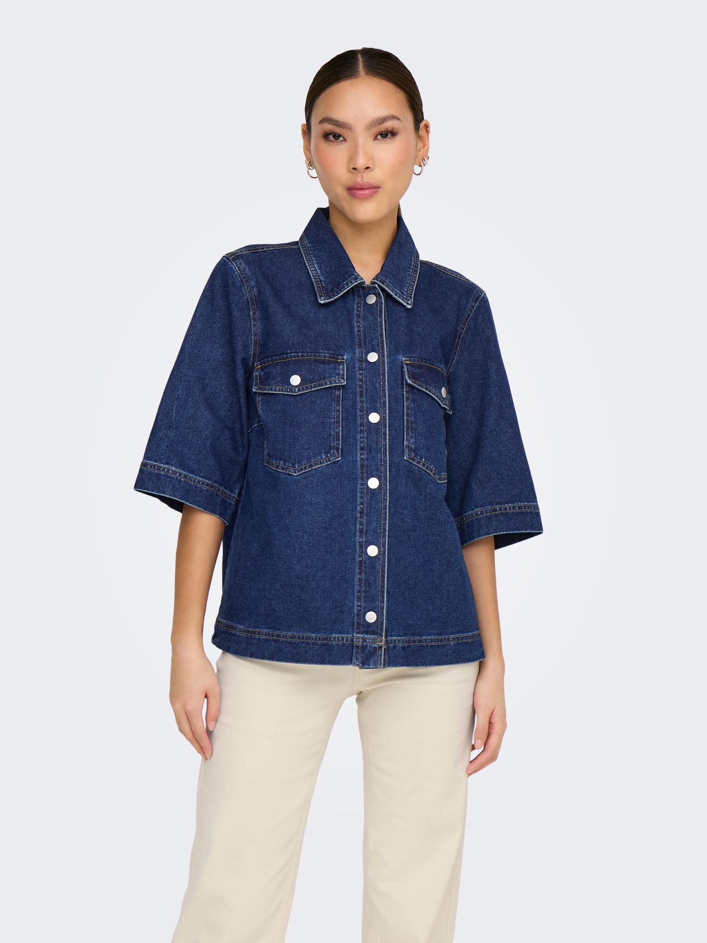 Only ONLBELLE S/S SHIRT DNM GUA NOOS Dark Blue Denim 00116494-EKA26011400000064