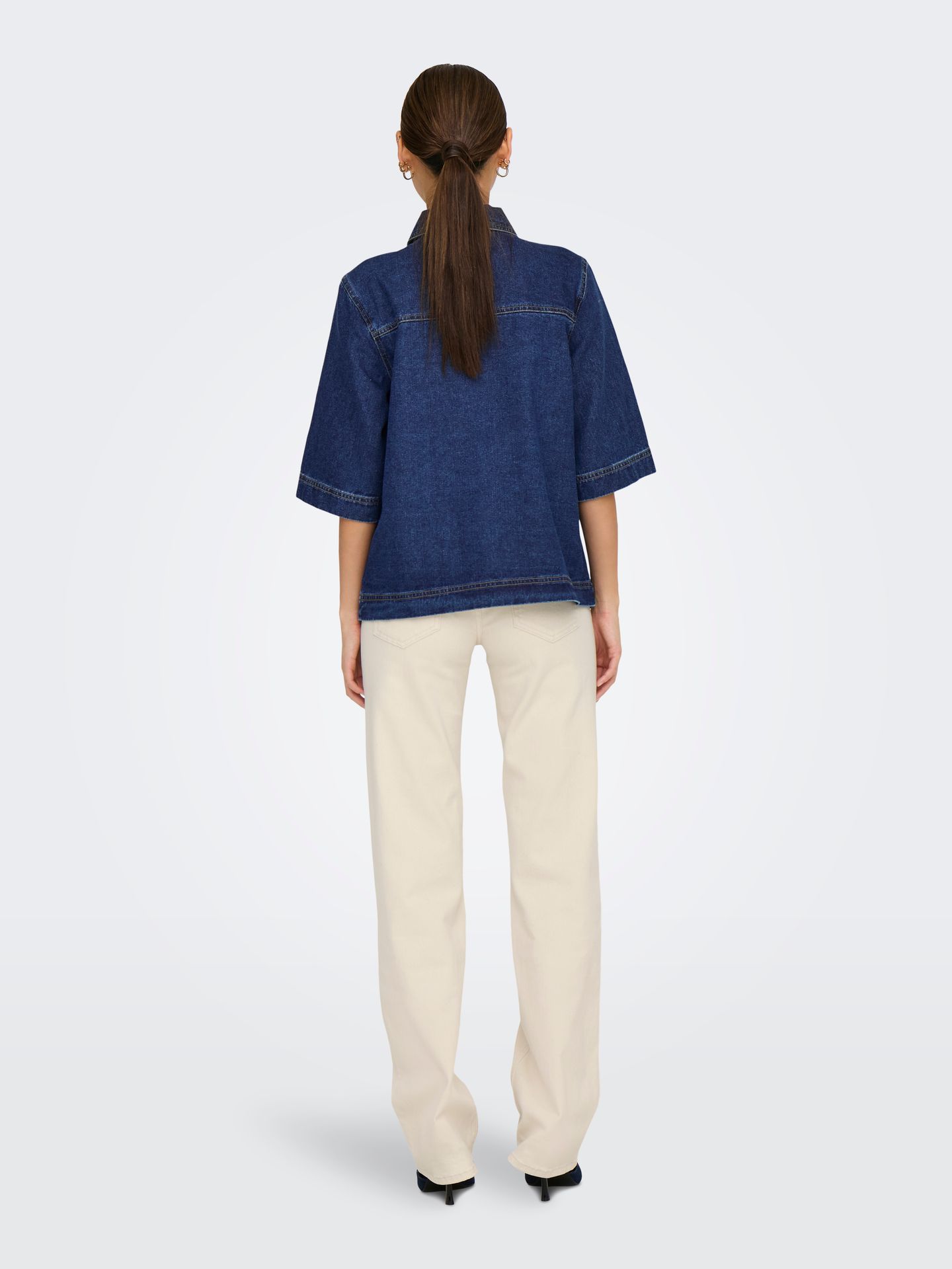 Only ONLBELLE S/S SHIRT DNM GUA NOOS Dark Blue Denim 2900162747042