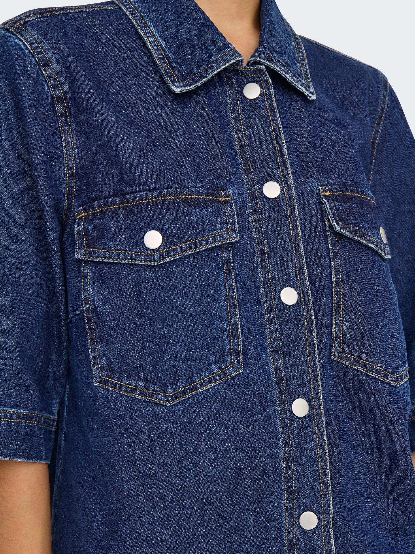 Only ONLBELLE S/S SHIRT DNM GUA NOOS Dark Blue Denim 2900162747042