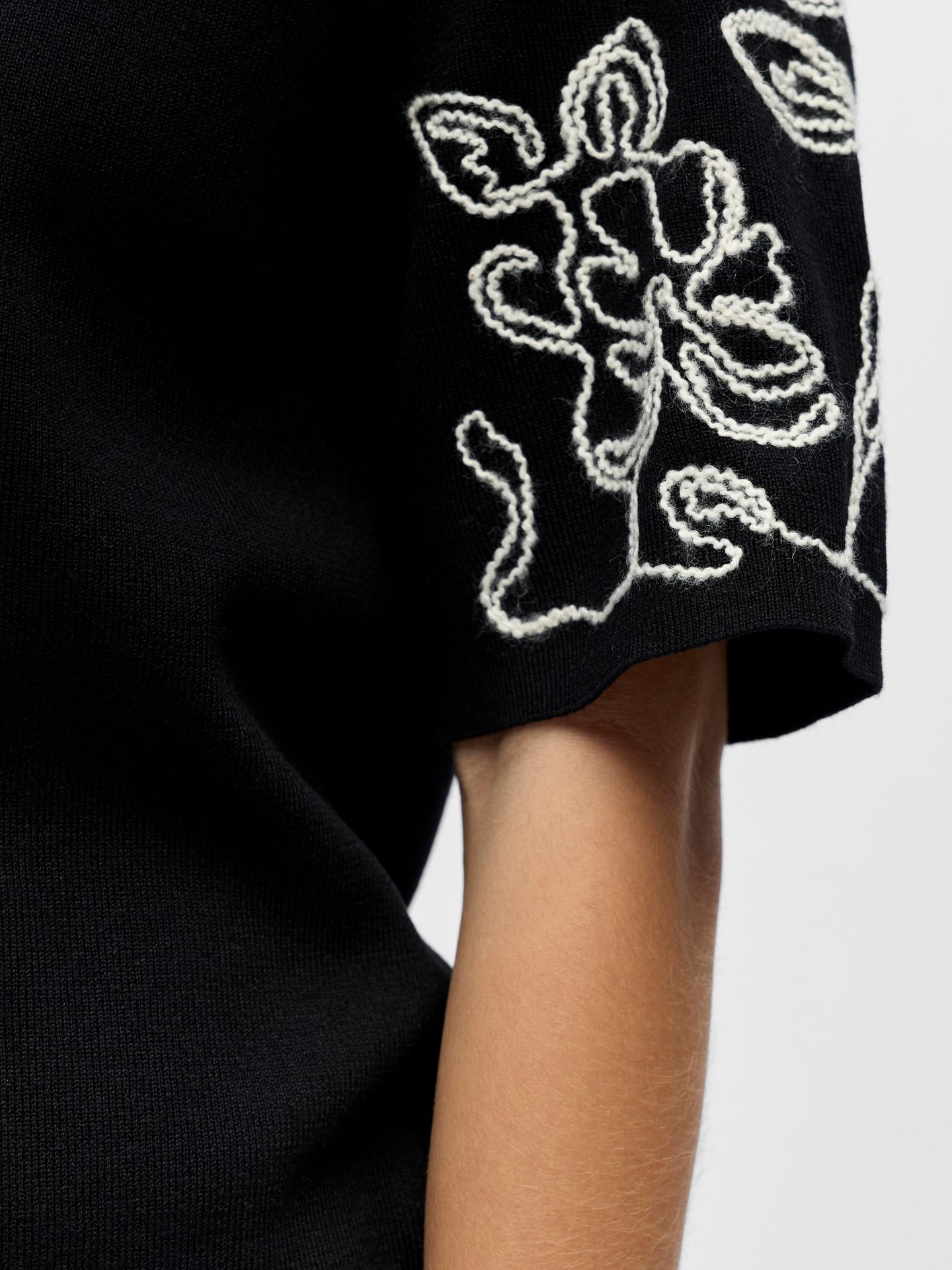 Object OBJFLORA 2/4 RE KNIT PULLOVER 143 Black/Sandshell 2900162755023