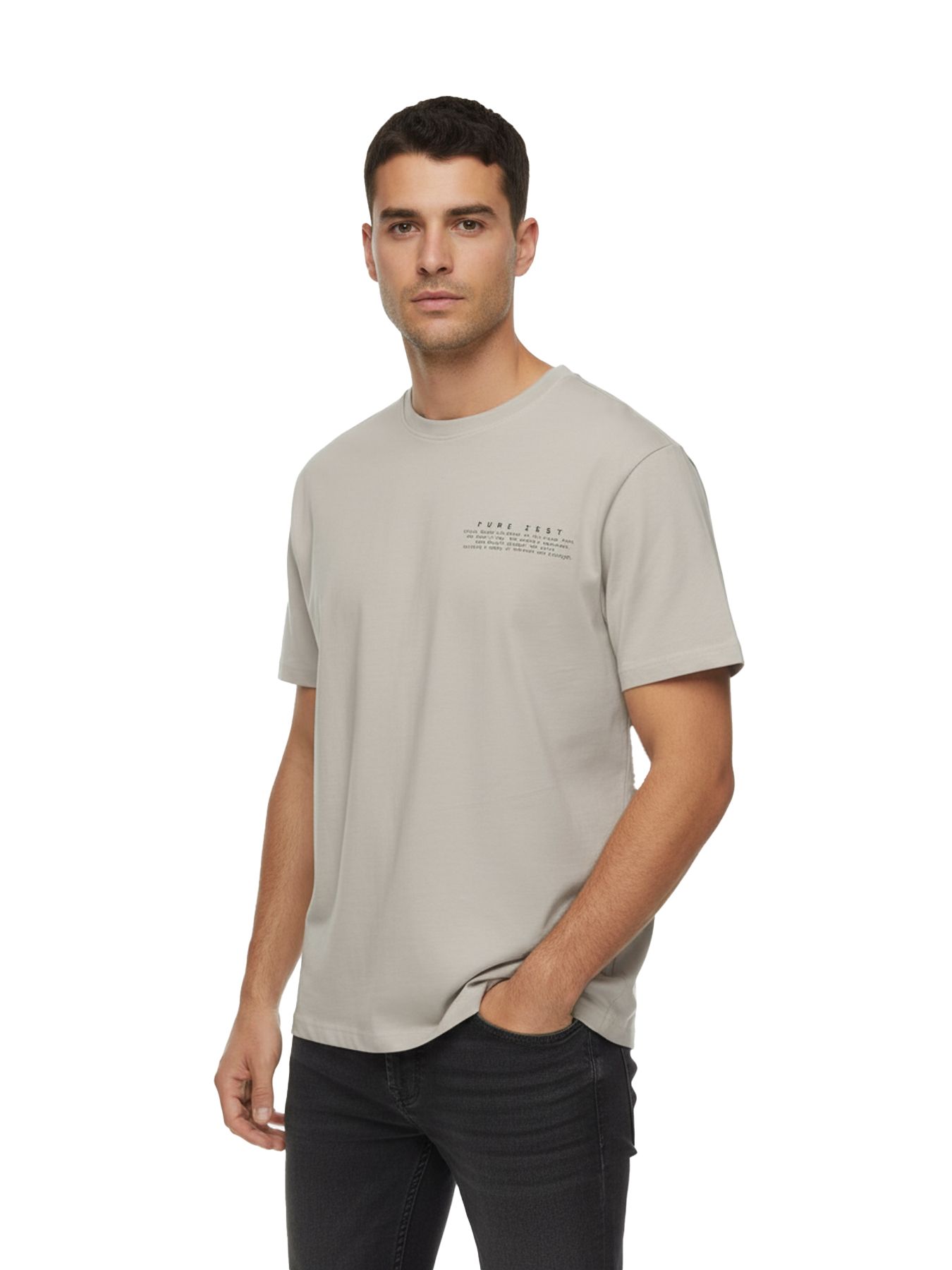 Only & Sons ONSFRED LIFE RLX SS PRINT TEE NOOS Silver Lining/WAVES 00116499-EKA26011400002703