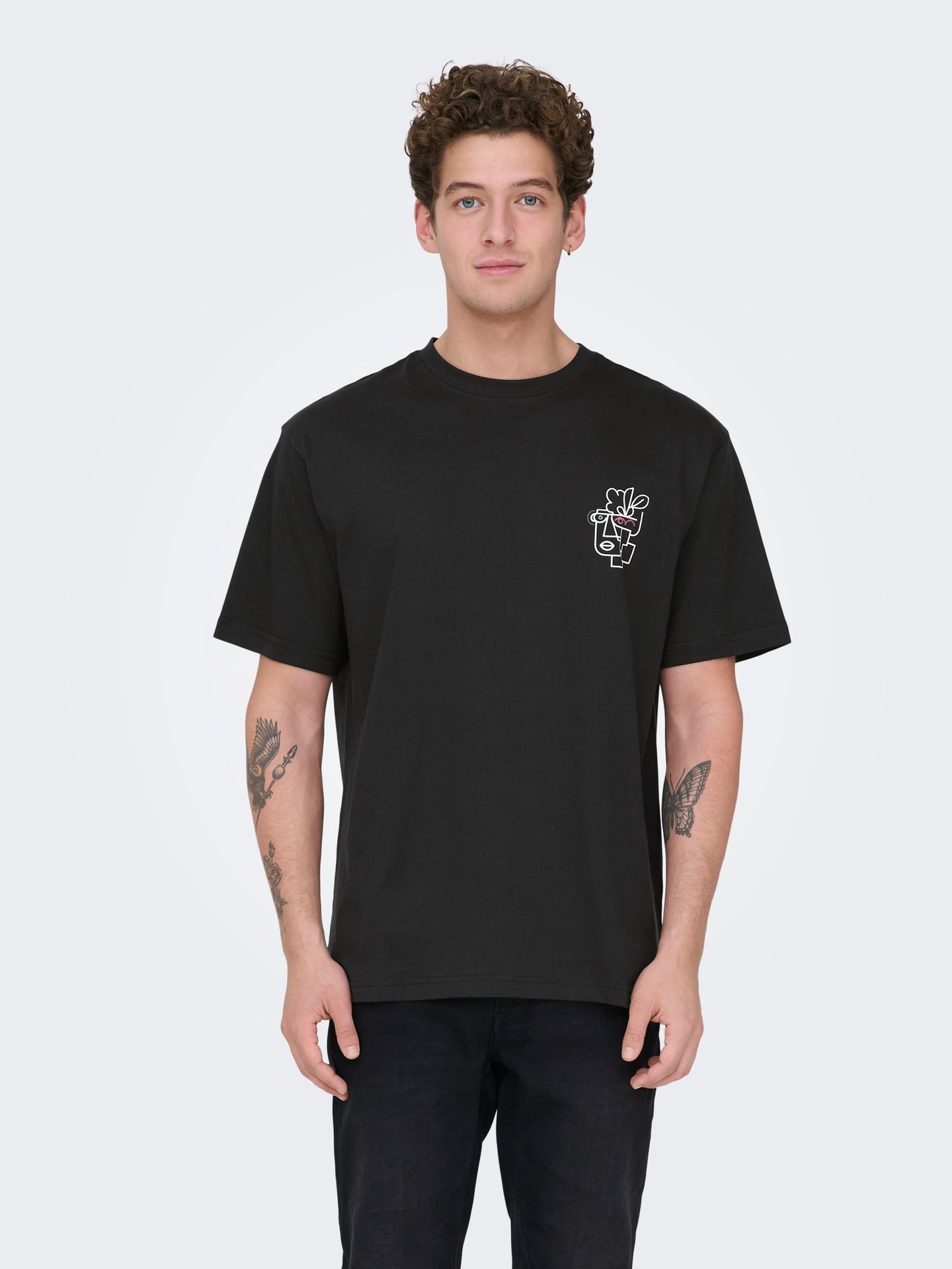 Only & Sons ONSFRED LIFE RLX SS PRINT TEE NOOS Black/ABSTRACT 2900162773027