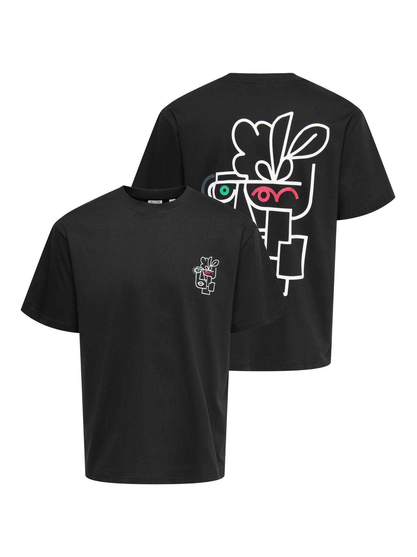 Only & Sons ONSFRED LIFE RLX SS PRINT TEE NOOS Black/ABSTRACT 2900162773027