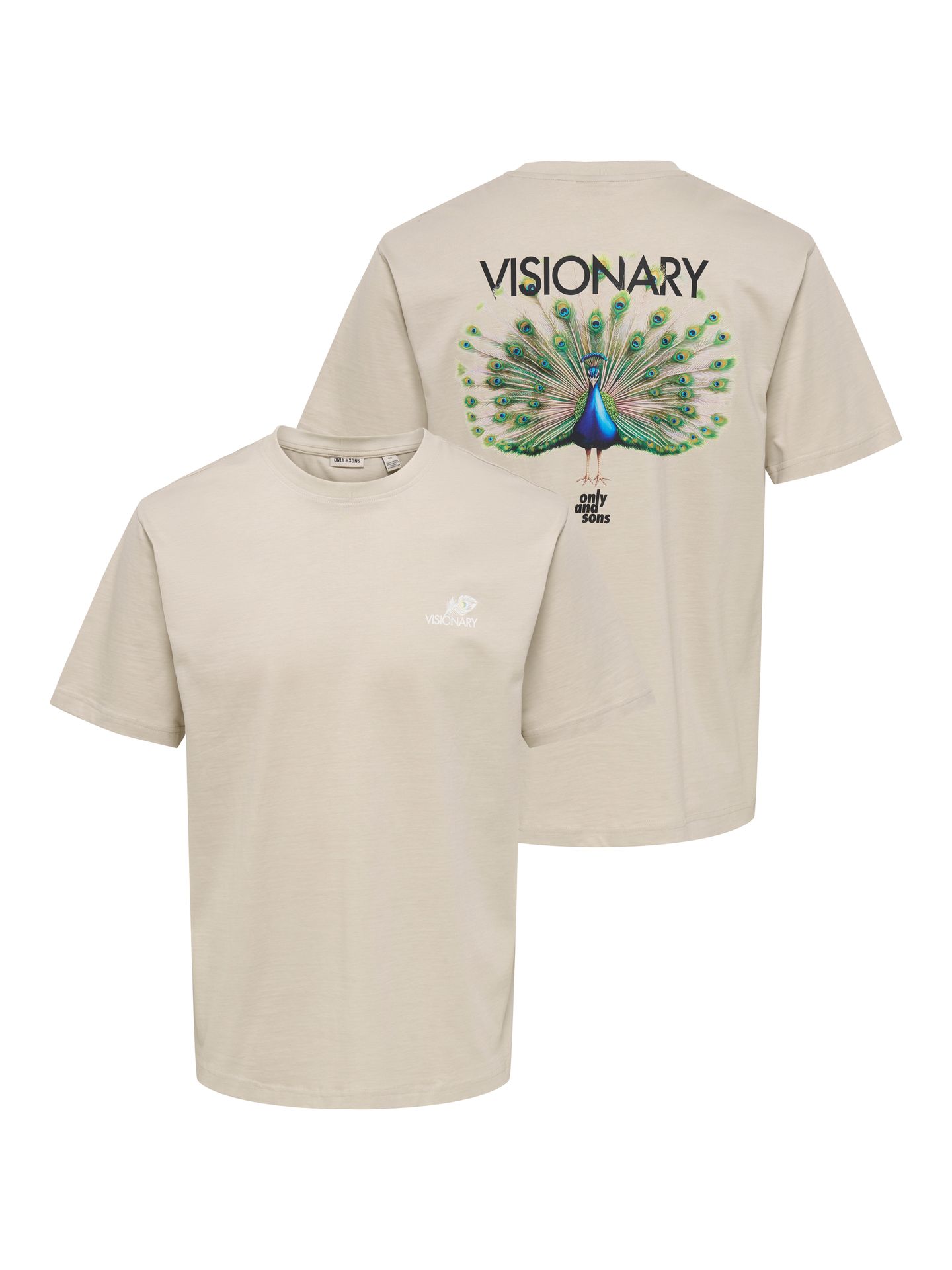 Only & Sons ONSFRED LIFE RLX SS PRINT TEE NOOS Silver Lining/VISIONARY 2900162774031