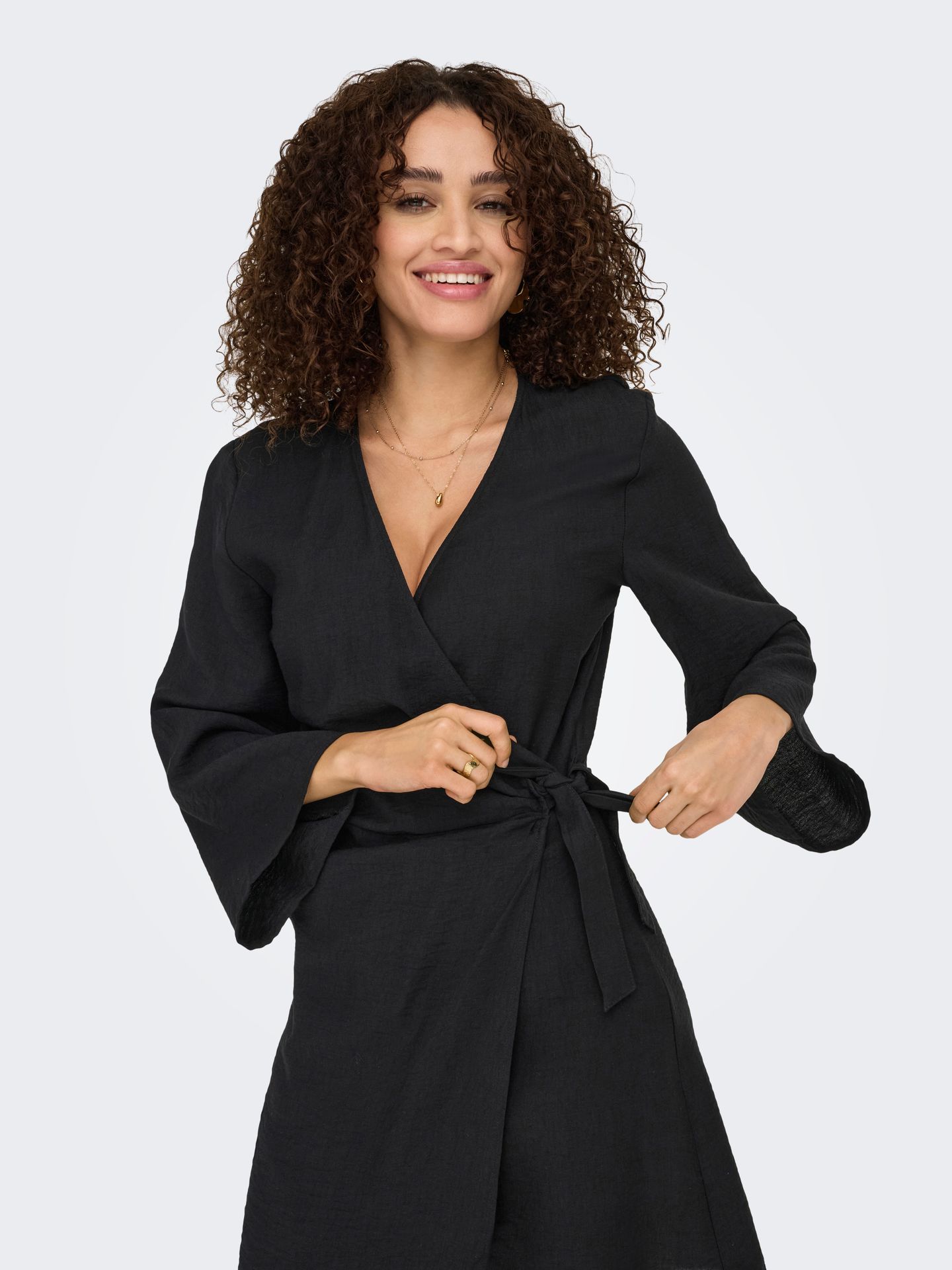 JDY JDYPEPPER 7/8 WRAP DRESS WVN NOOS Black 2900162781046