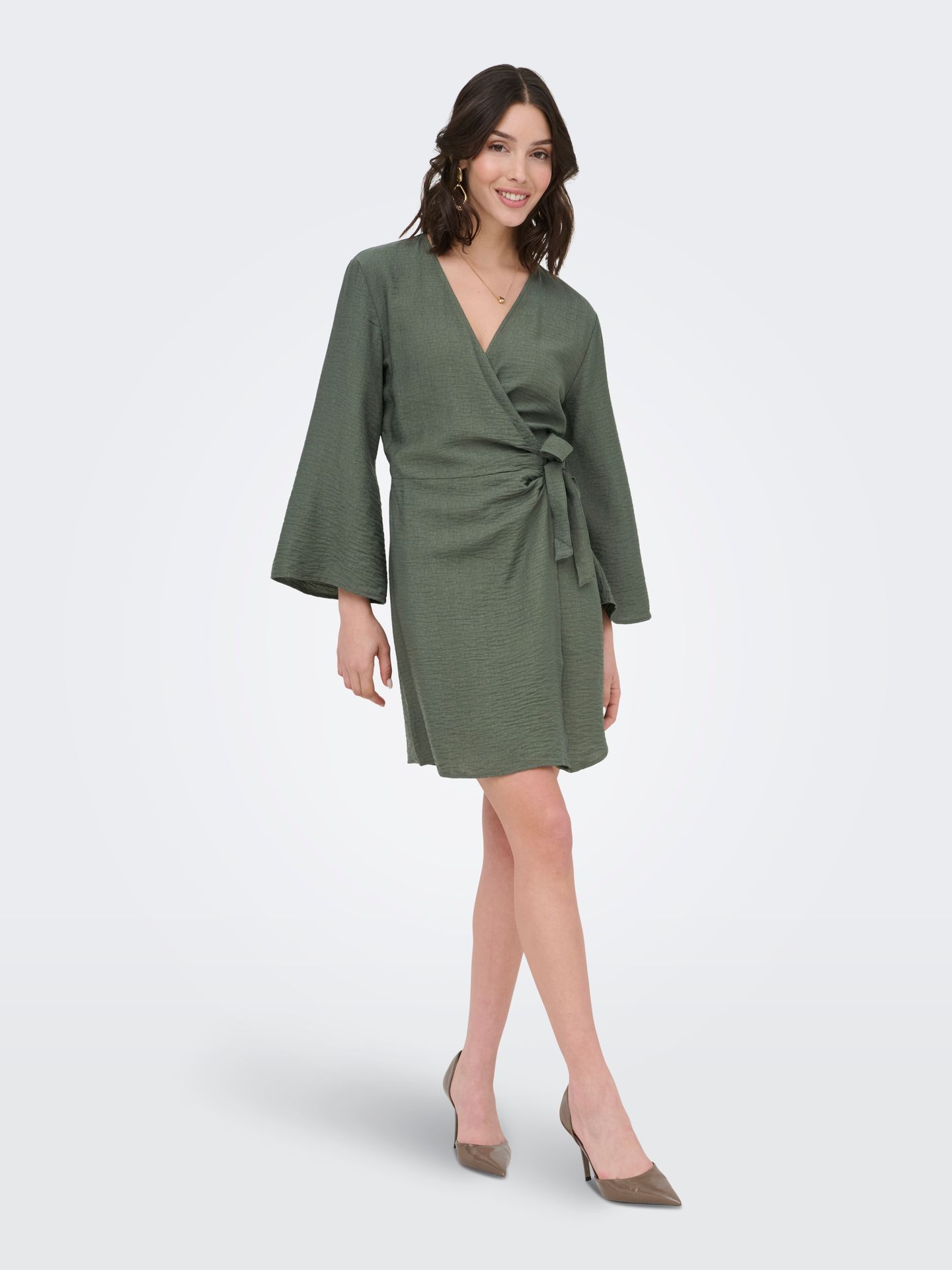 JDY JDYPEPPER 7/8 WRAP DRESS WVN NOOS Thyme 2900162778053