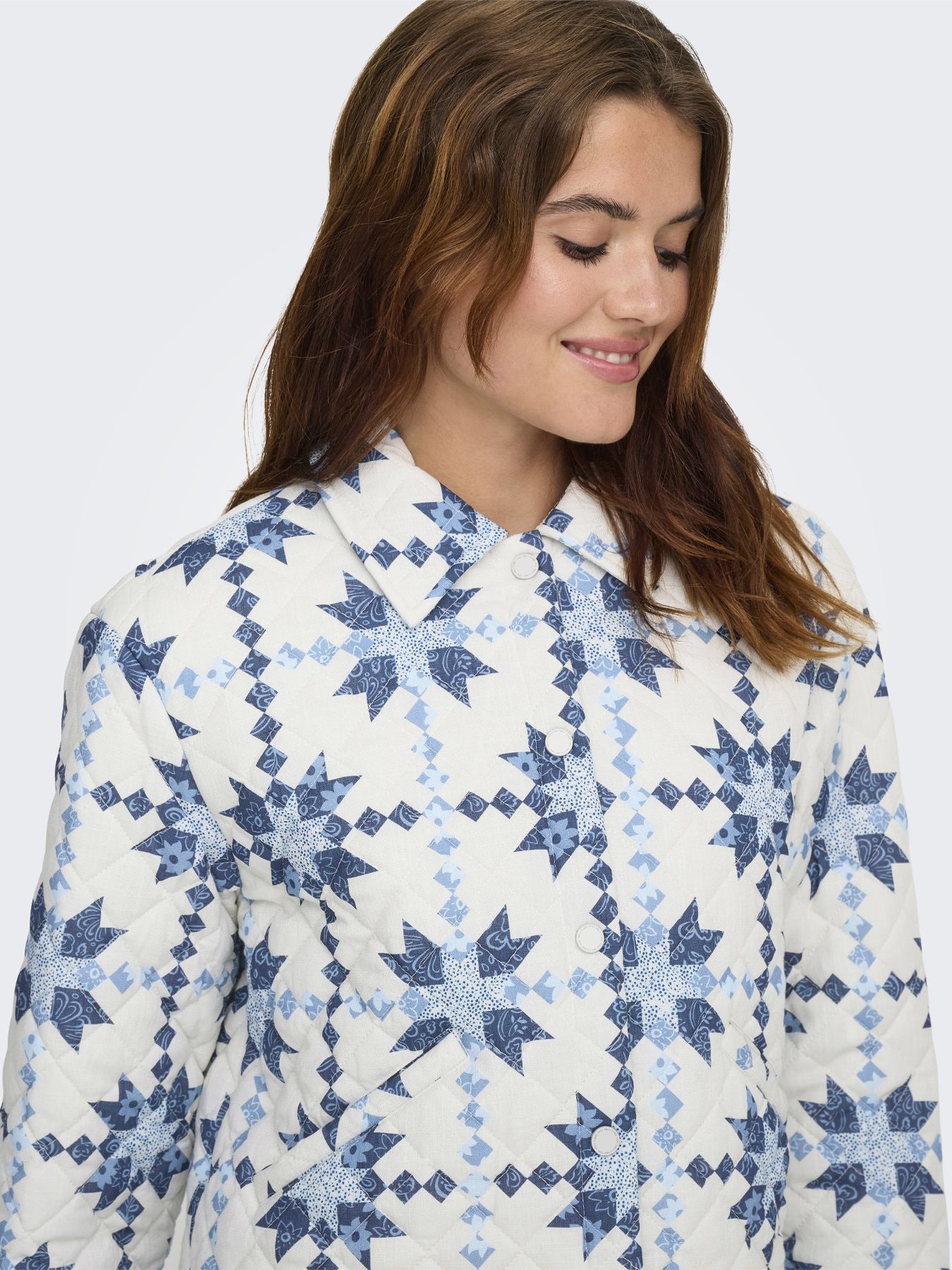 Only ONLBIANA QUILT JACKET CC OTW Vaporous Gray/Blue Patchwork 2900162794039