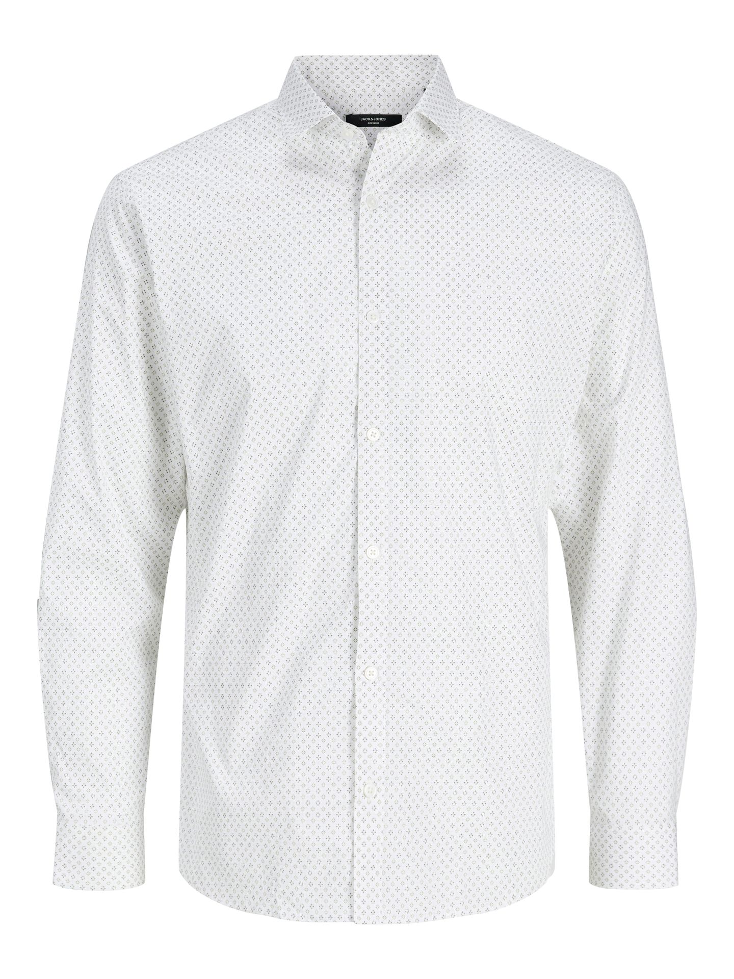 Jack & Jones JPRBLABLACKPOOL PRINT LS SHIRT White/SLIM FIT 2900162799041