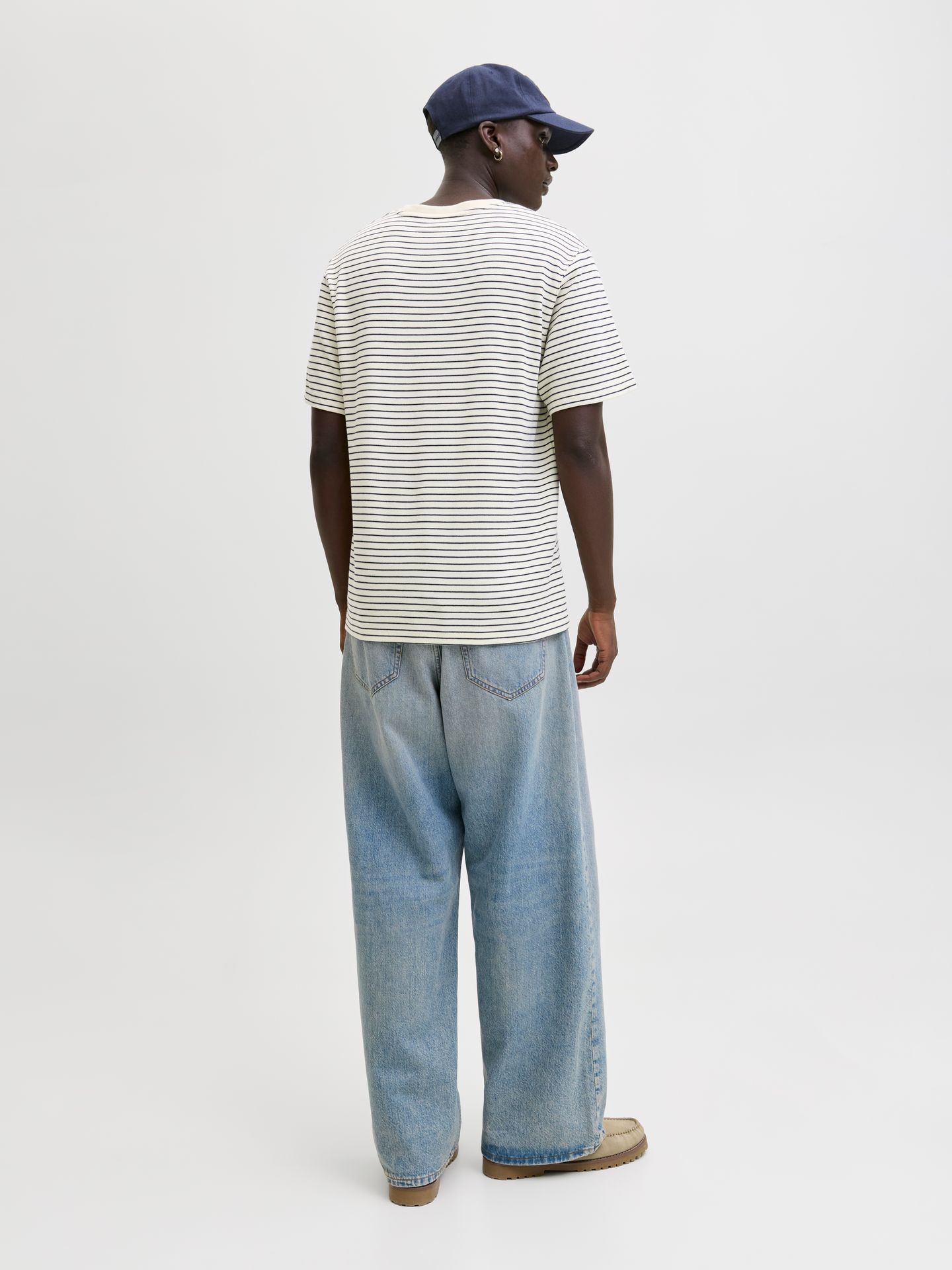 Jack & Jones JJEDOVER STRIPED TEE SS CREW NECK S Antique White 2900162803021