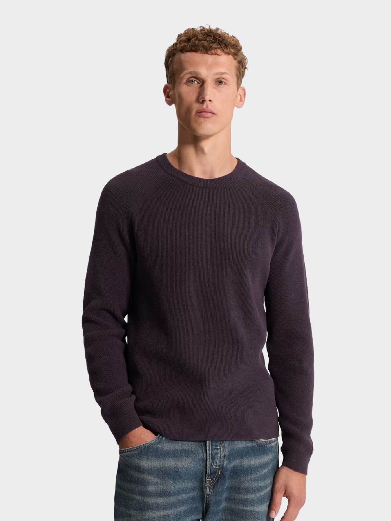 Cast Iron Crewneck regular fit soft blend Nightshade 00116519-4163