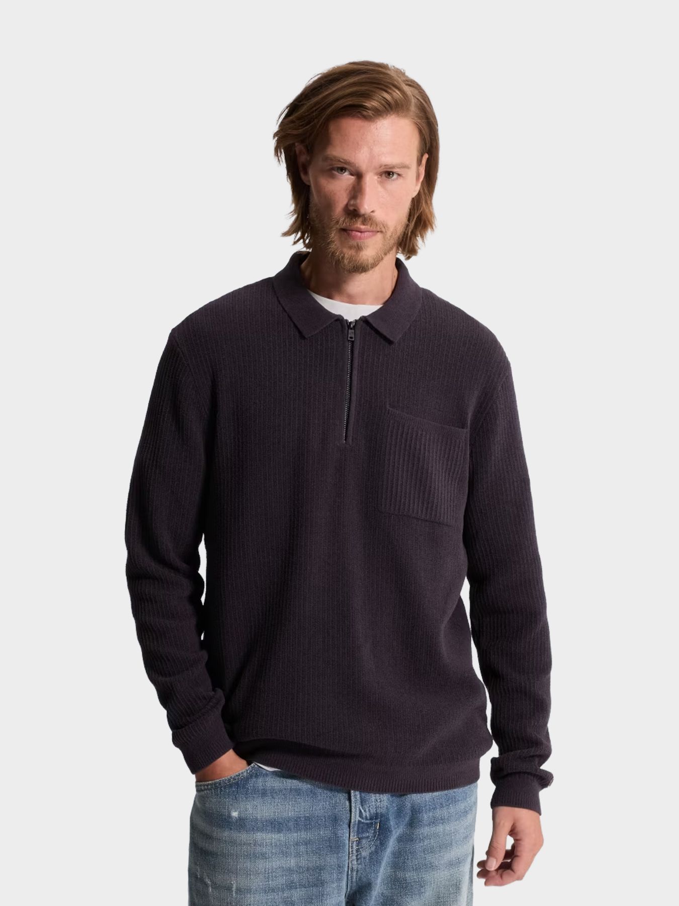 Cast Iron Crewneck regular fit soft blend Nightshade 00116520-4163