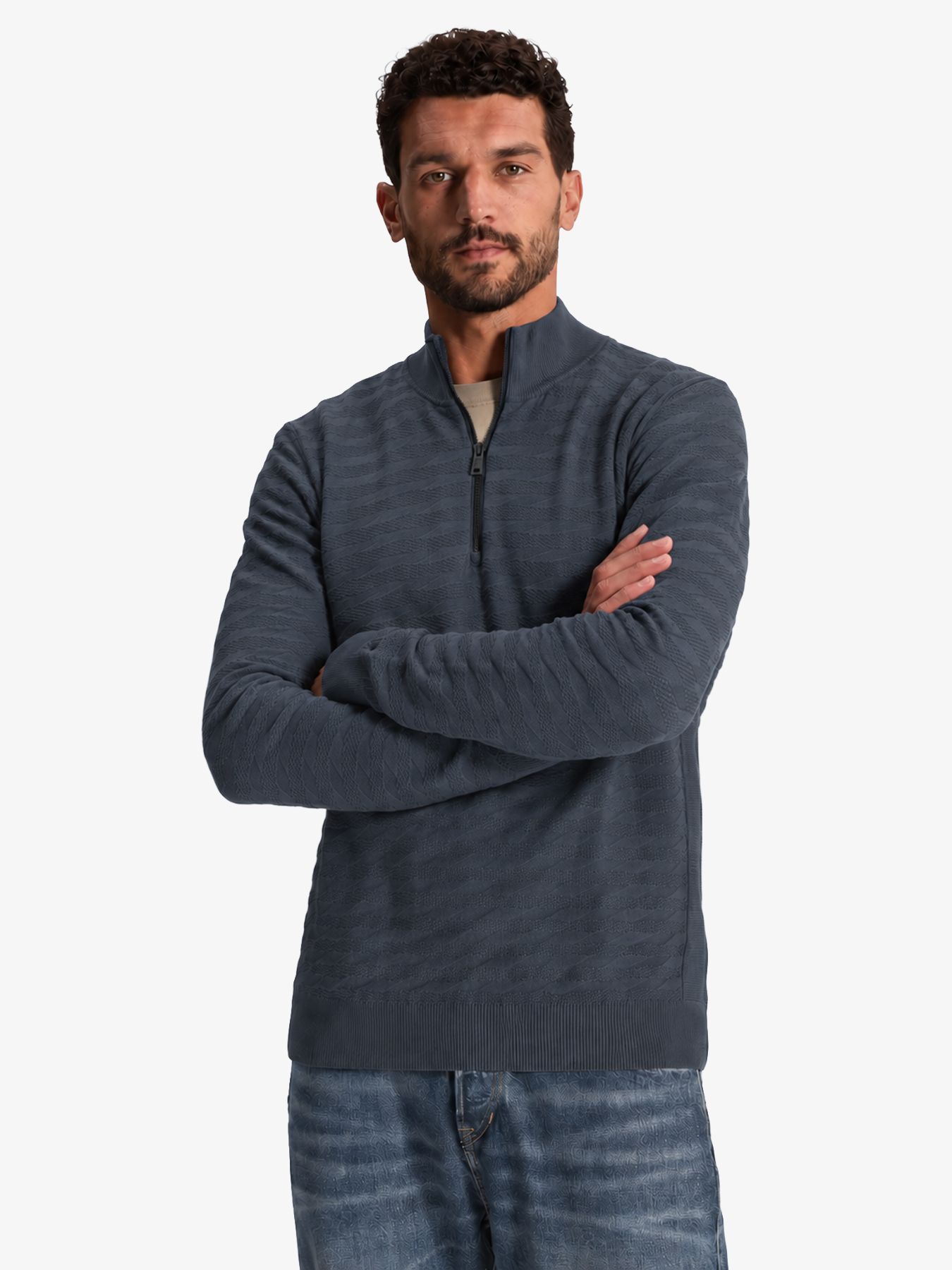 Cast Iron Half zip collar slim fit comfort b Clever Crows 00116521-9167