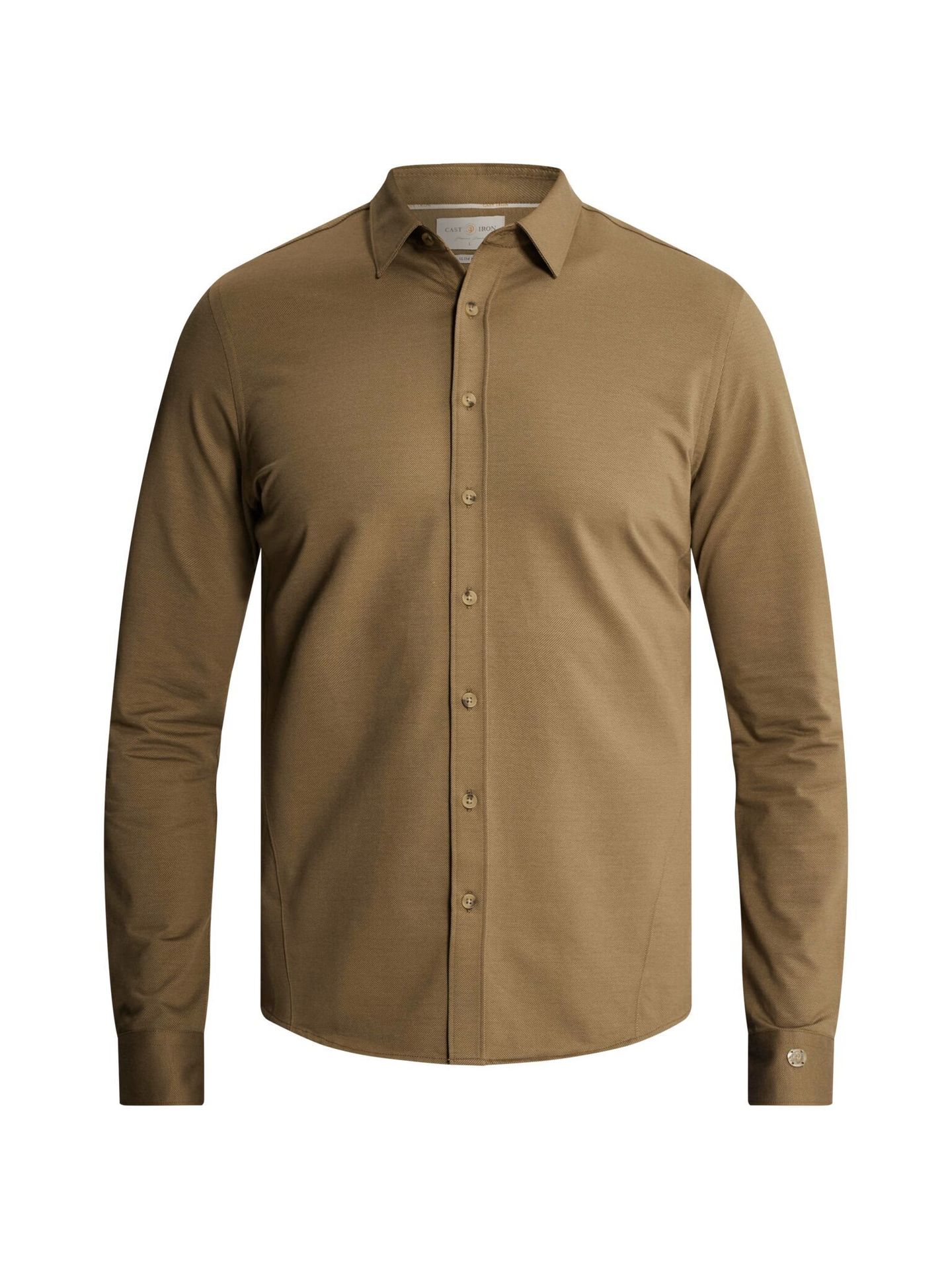 Cast Iron Long sleeve shirt Twill Jersey Walnut 00116522-8026