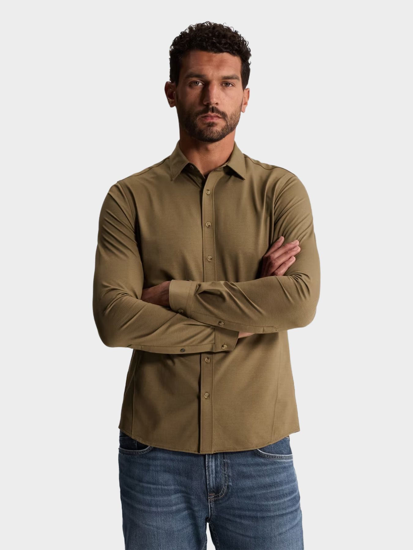 Cast Iron Long sleeve shirt Twill Jersey Walnut 2900162822046