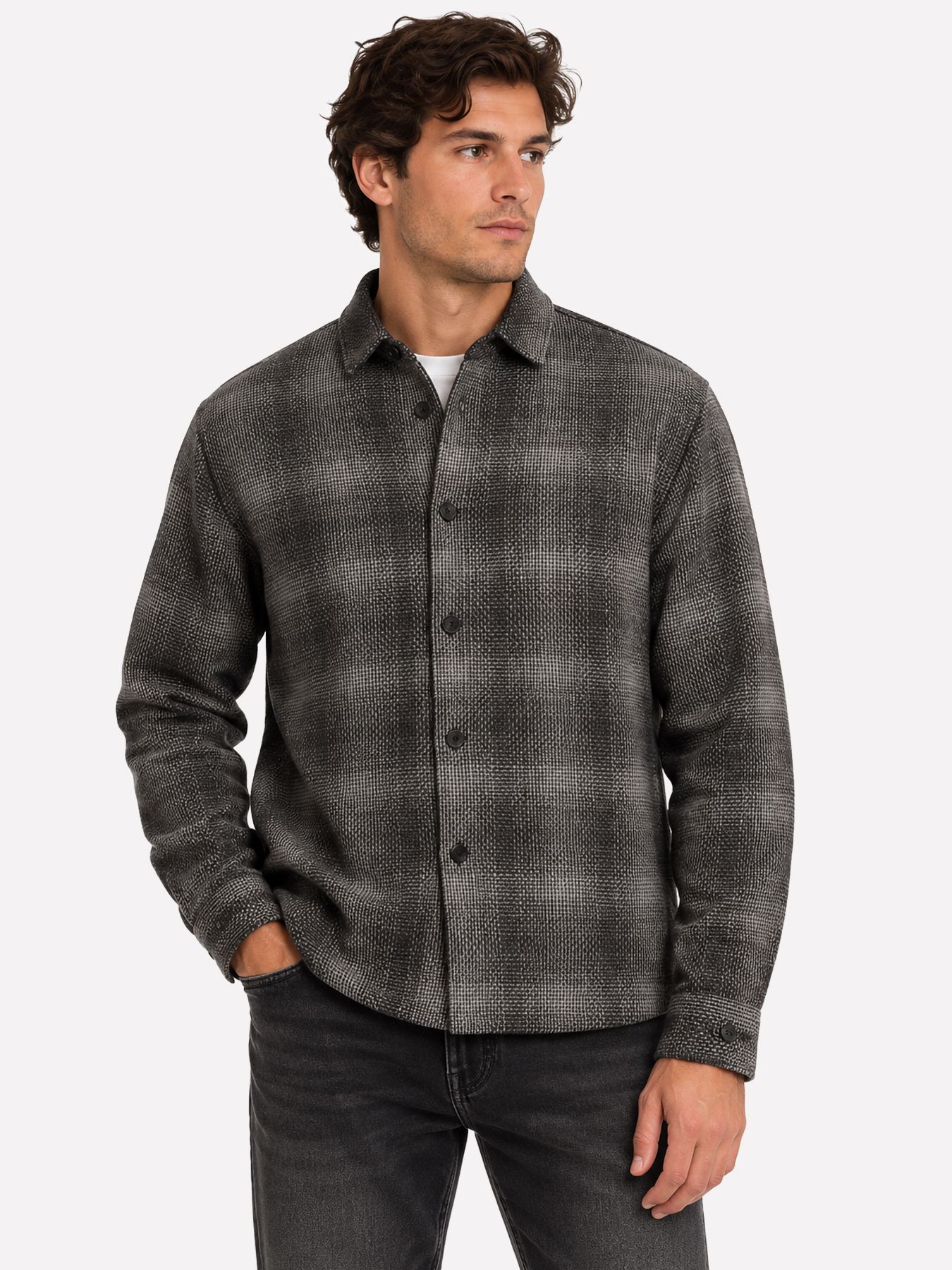 Cast Iron Long sleeve shirt Yarn Dyed Dobby Clever Crows 00116523-9167