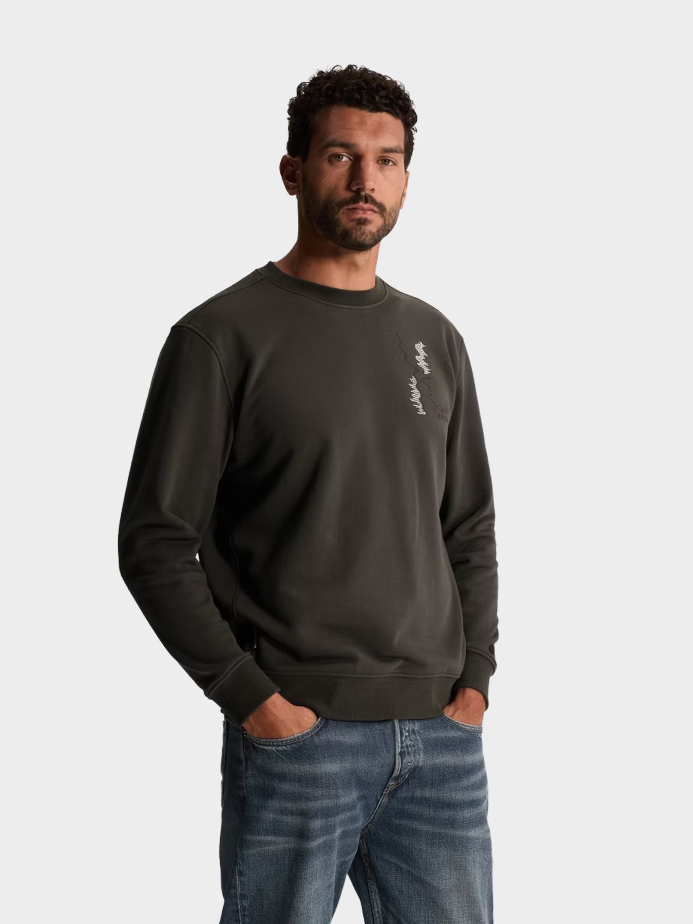 Cast Iron Crewneck relaxed fit graphic Clever Crows 00116526-9167