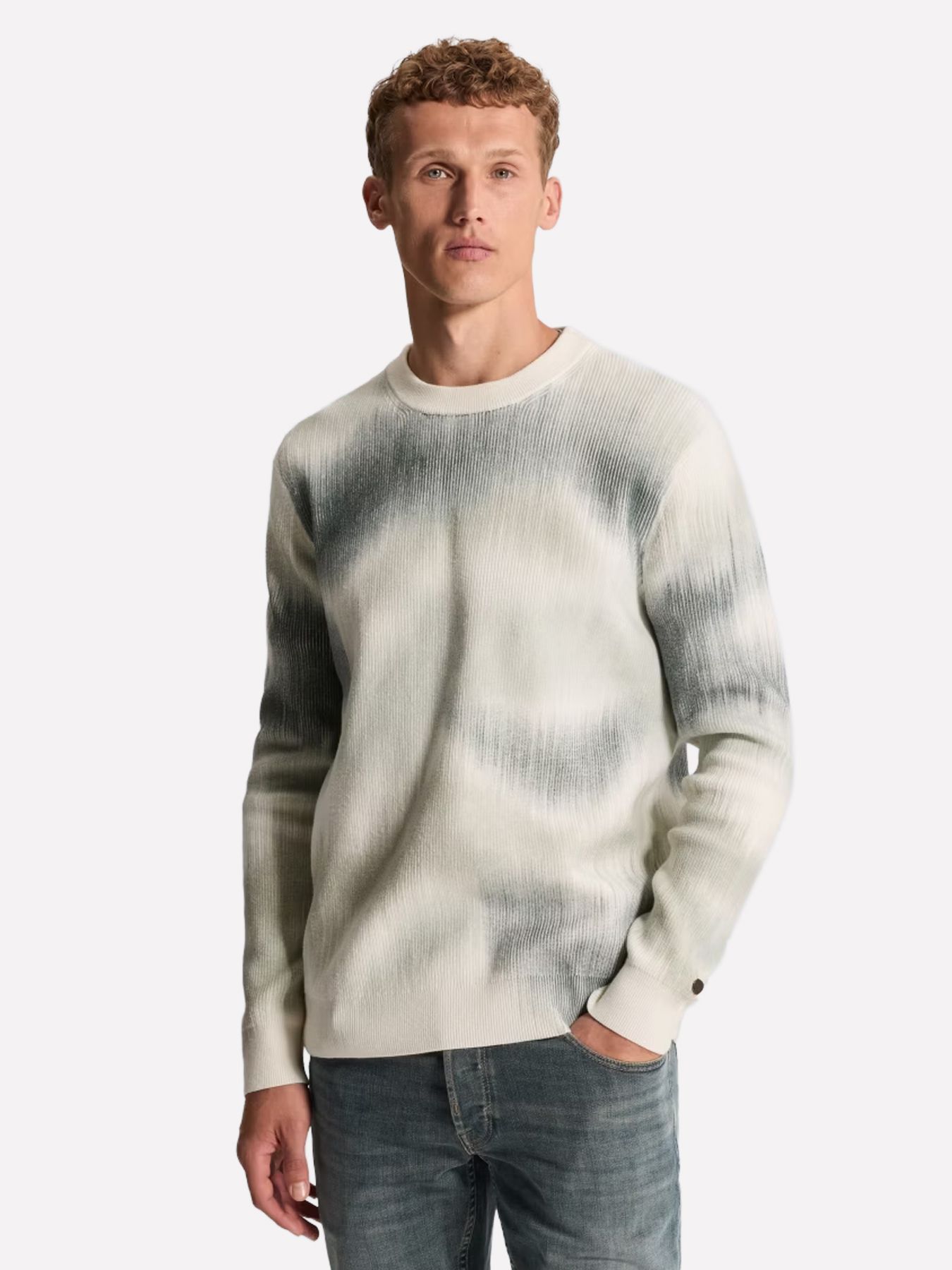 Cast Iron Crewneck regular fit cotton blend White Down 00116527-7555