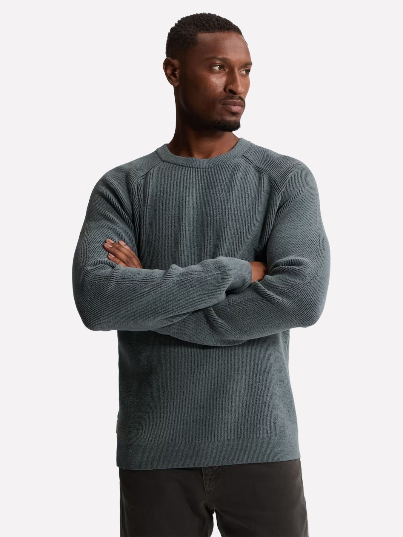 Cast Iron Crewneck regular fit soft blend Blue Mirage 00116528-5146