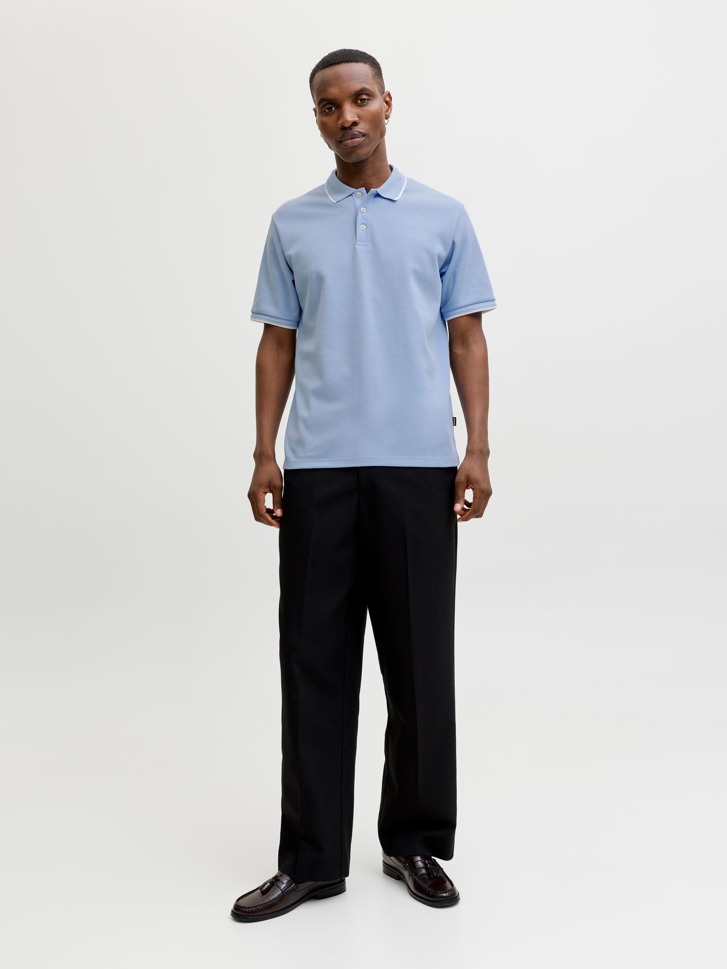 Jack & Jones JPRBLAETHAN DETAIL SS POLO SN Chambray Blue 2900162860024