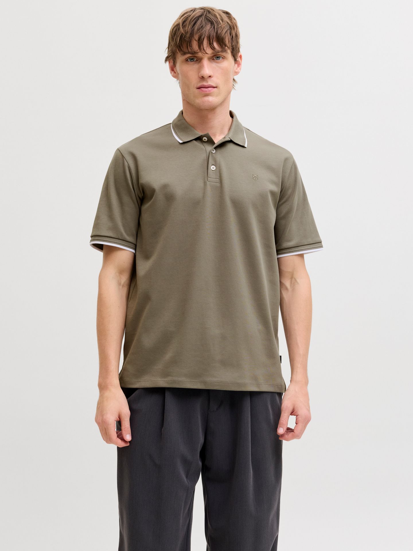 Jack & Jones JPRBLAETHAN DETAIL SS POLO SN Smokey Olive 2900162859042