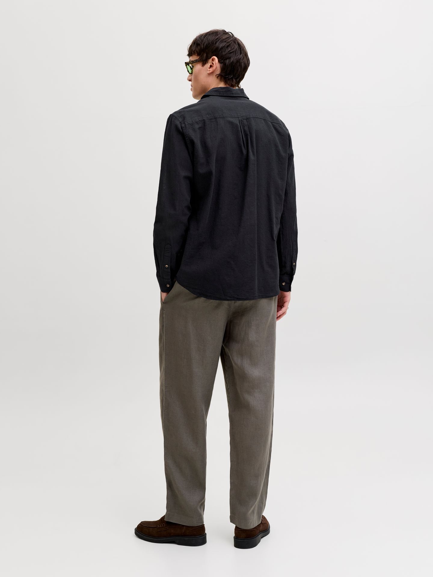 Jack & Jones JJESUMMER LINEN BLEND SHIRT L/S SN Black 2900162862011