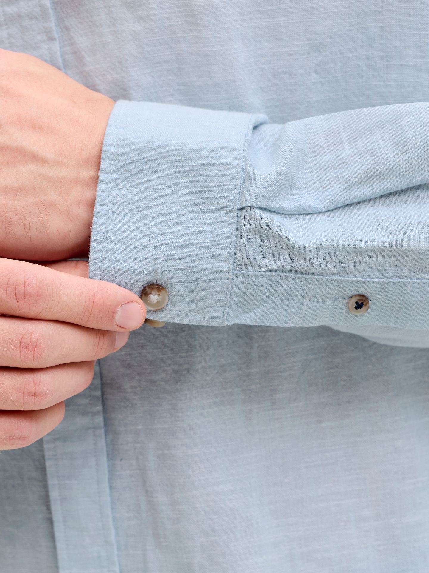 Jack & Jones JJESUMMER LINEN BLEND SHIRT L/S SN Celestial Blue 2900162863056