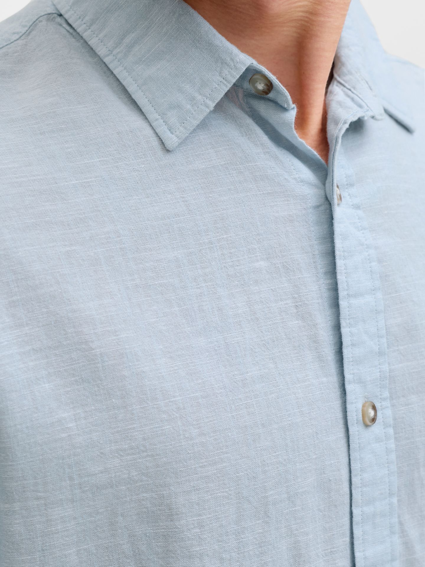 Jack & Jones JJESUMMER LINEN BLEND SHIRT L/S SN Celestial Blue 2900162863056