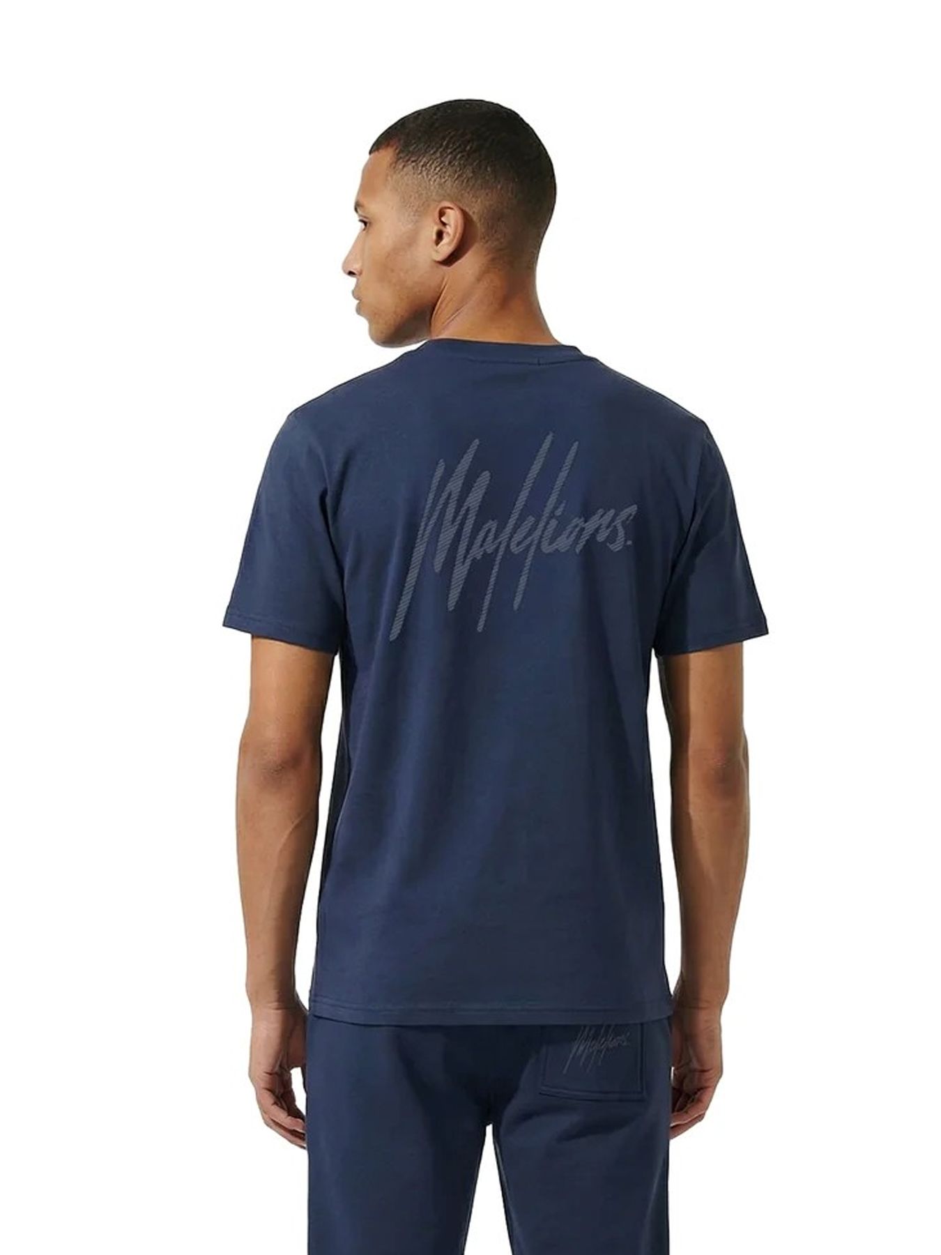 Malelions Malelions Men Striped Signature T-Shirt 42008 navy 2900162866033