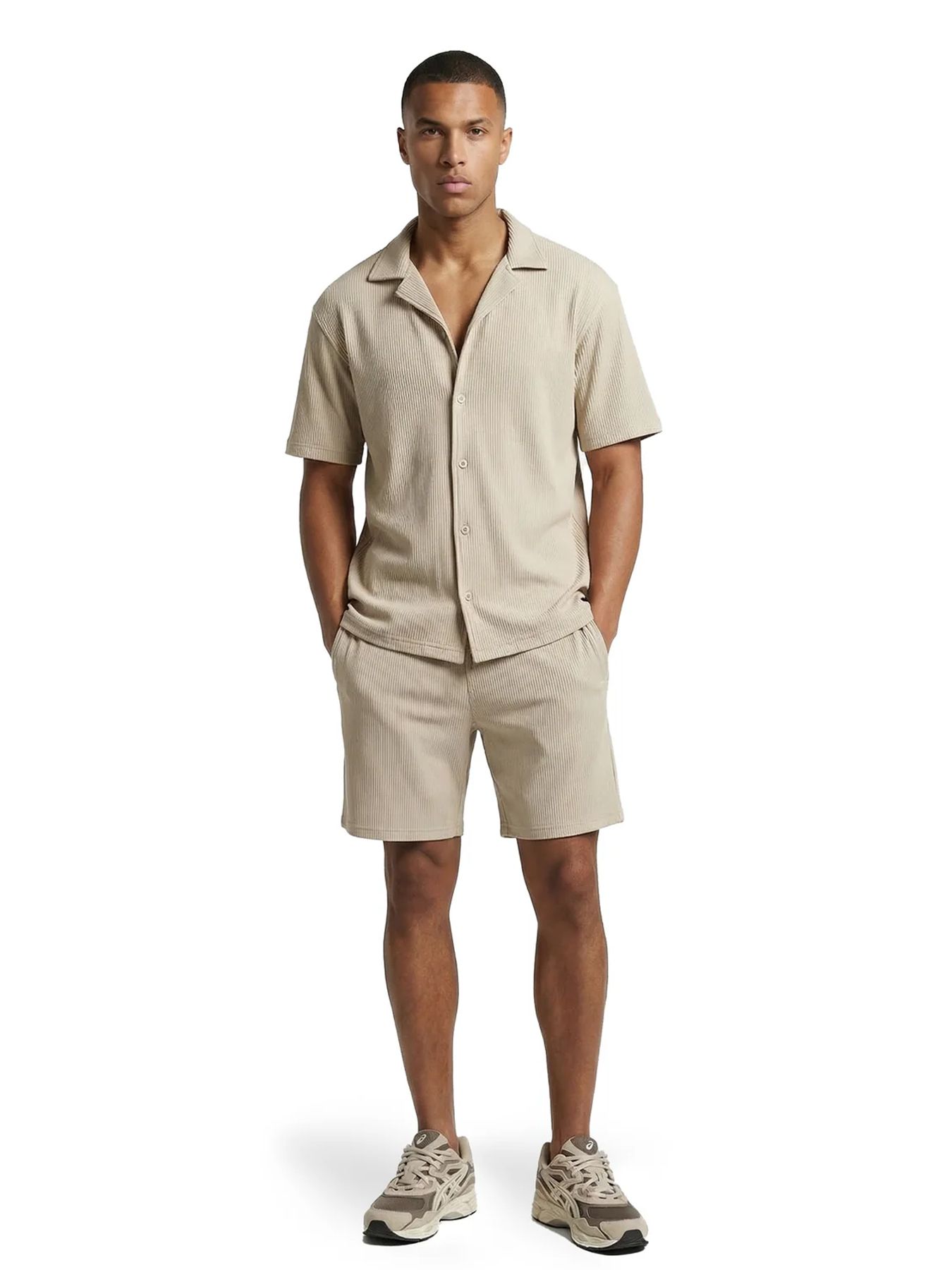 Malelions Malelions Men Ribbed Shorts 50014 light taupe 2900162873048