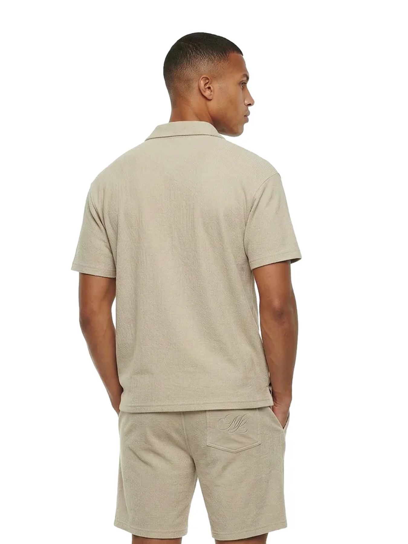 Malelions Malelions Men Emblem Seersucker Shirt 50014 light taupe 2900162896061