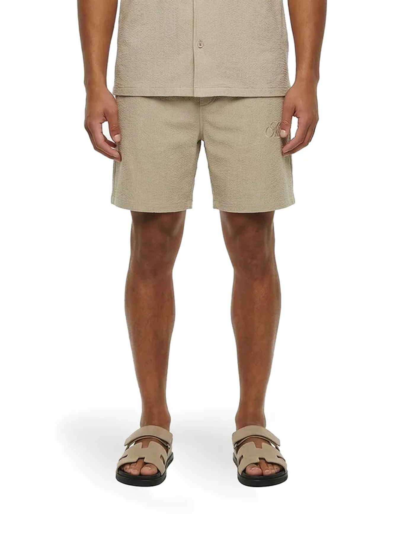 Malelions Malelions Men Emblem Seersucker Shorts 50014 light taupe 00116563-EKA26010700000007