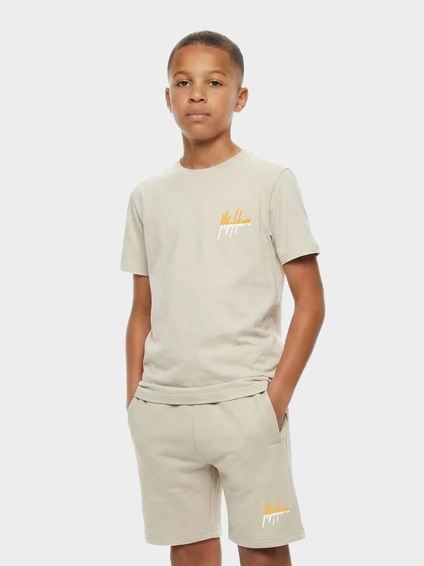 Malelions Malelions Junior Split T-Shirt 50010 beige/orange 00116575-EKA26010700000017