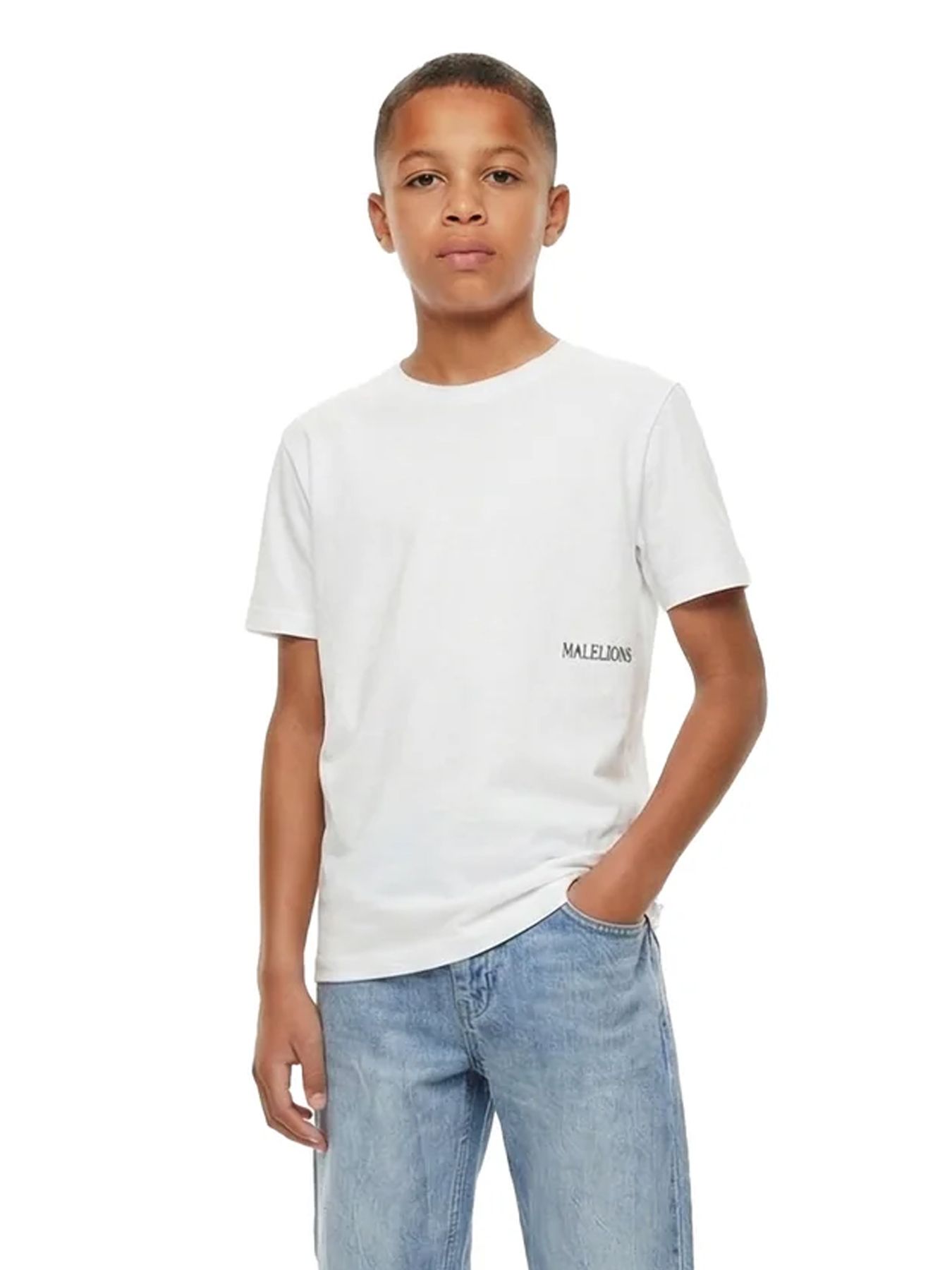 Malelions Malelions Junior Relaxed Lago T-Shirt 40002 off-white 2900162920032