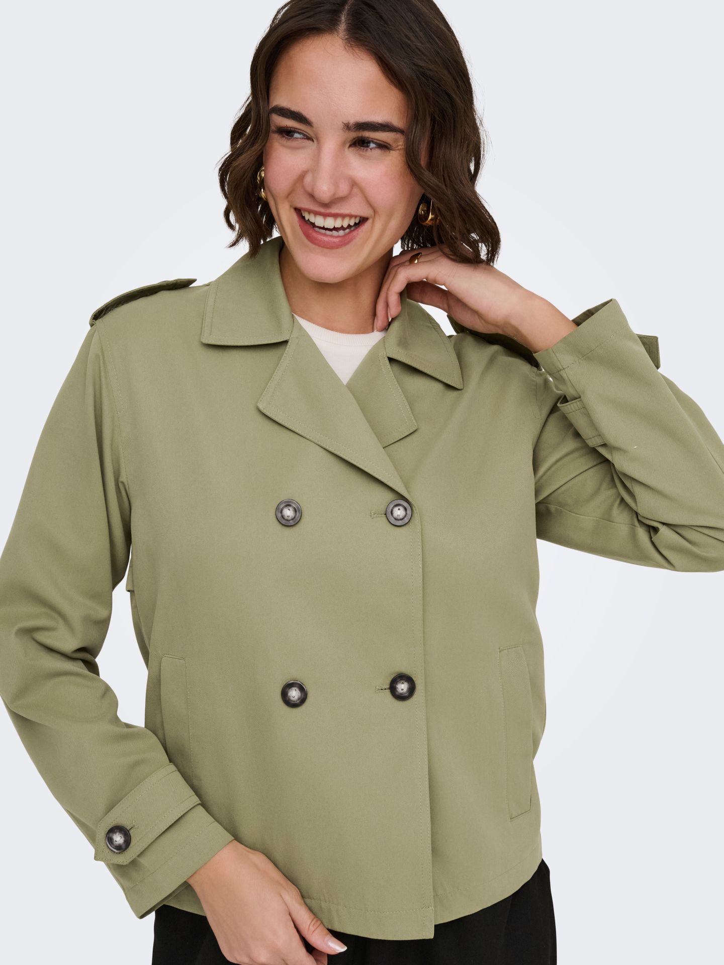 Only ONLHANNAH SHORT LIFE TRENCHCOAT OTW Aloe 2900162941013
