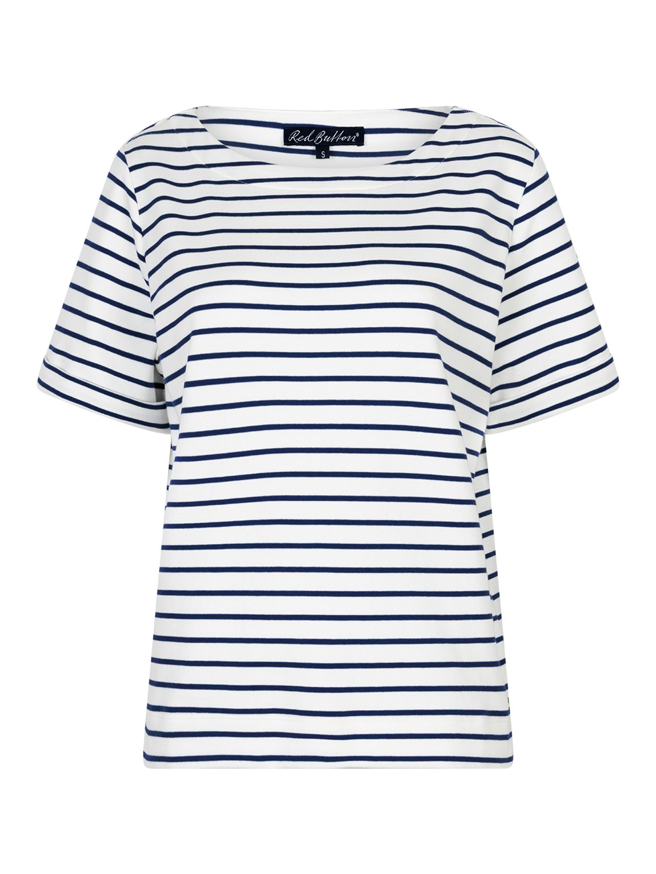 Red Button Terry Stripe Short Sleeve darkblue158 2900162944021