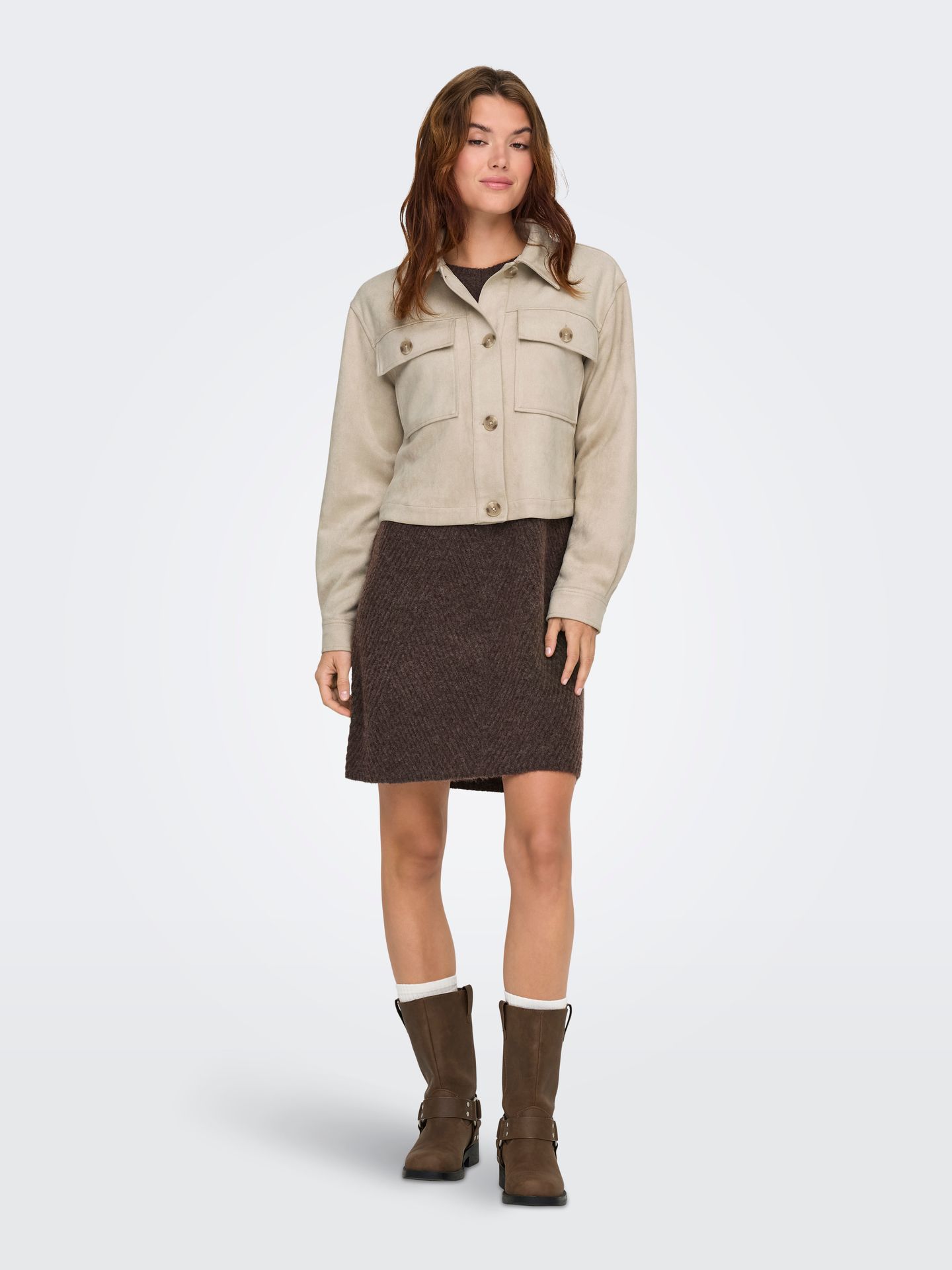 Only ONLBELICIA FAUX SUEDE JACKET OTW Pumice Stone 2900162948012