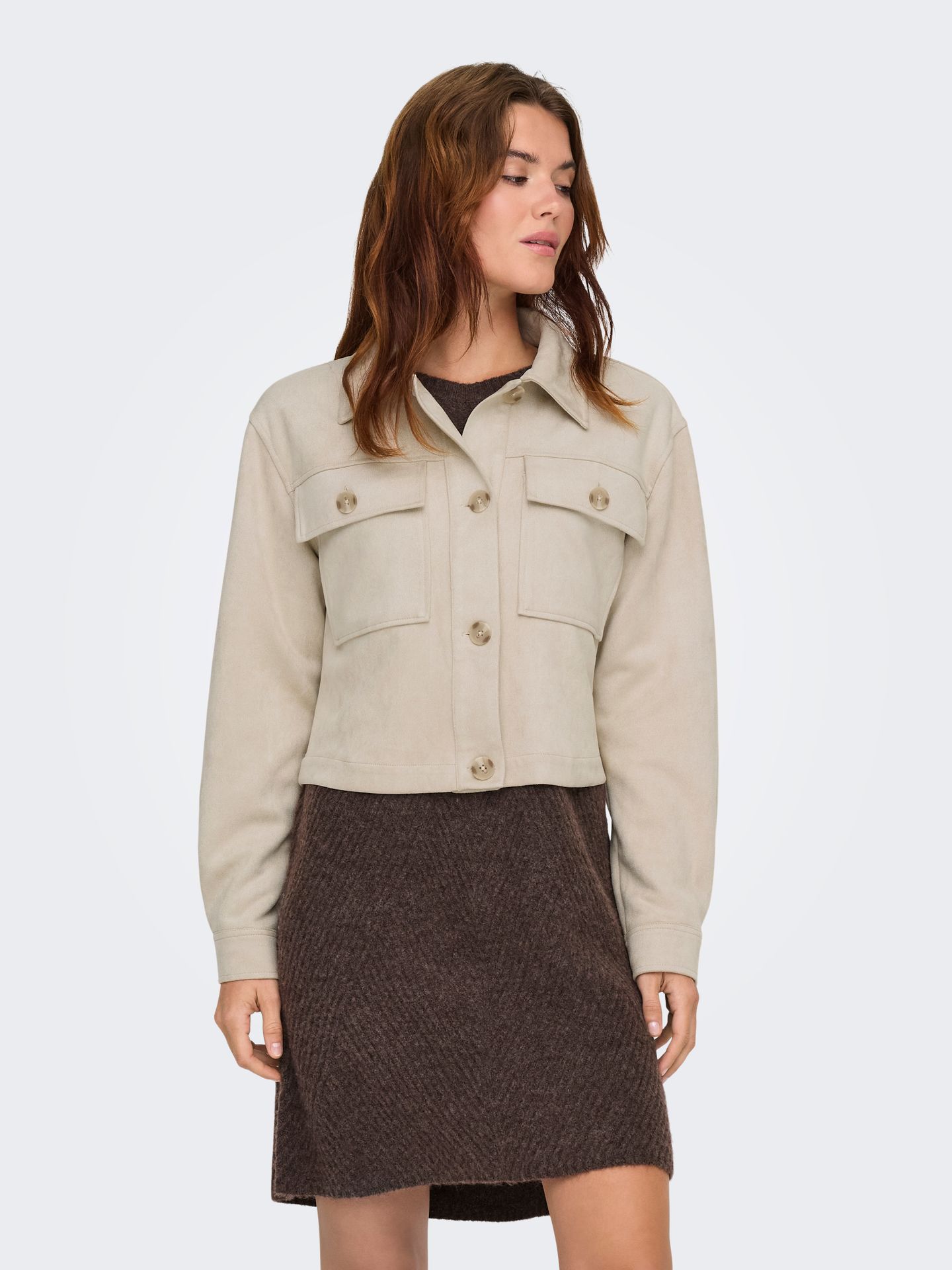Only ONLBELICIA FAUX SUEDE JACKET OTW Pumice Stone 2900162948012