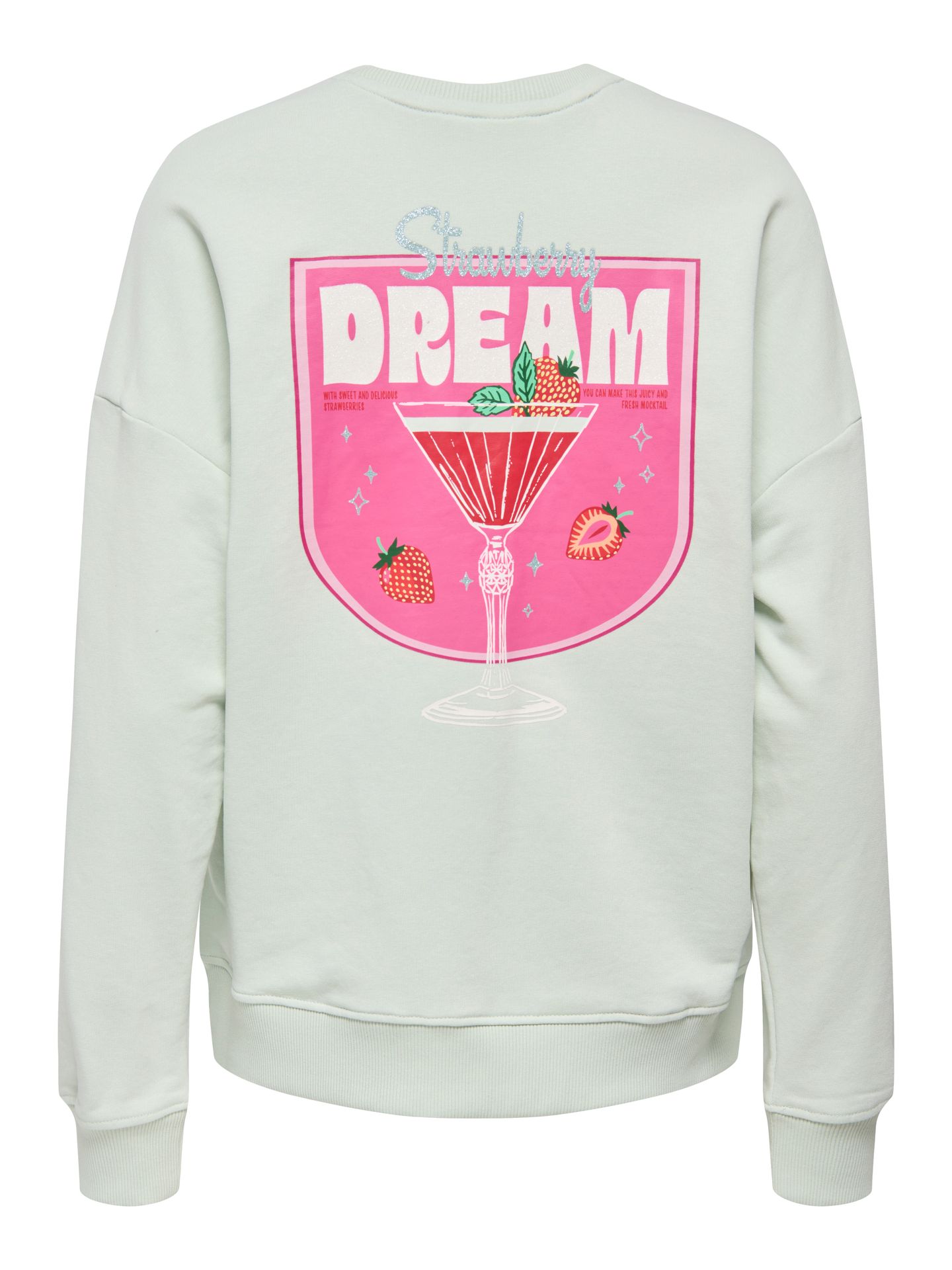 Only ONLKITA L/S SWEAT BOX UB CS SWT Green Lily/Melange/White Pearls 2900162959025