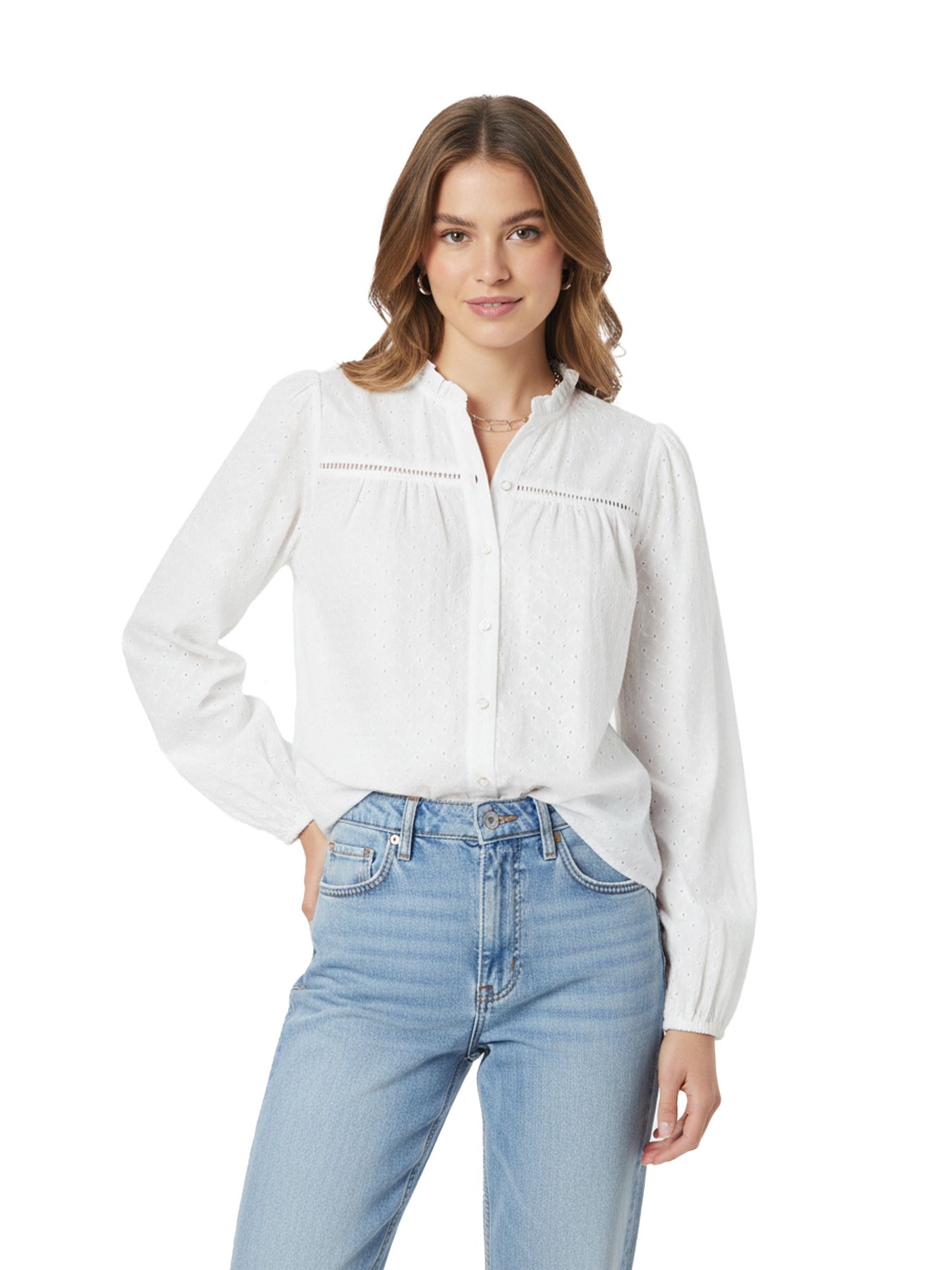 Only ONLNOELYS L/S EMBROIDED SHIRT WVN C Cloud Dancer 00116604-EKA26011400000019