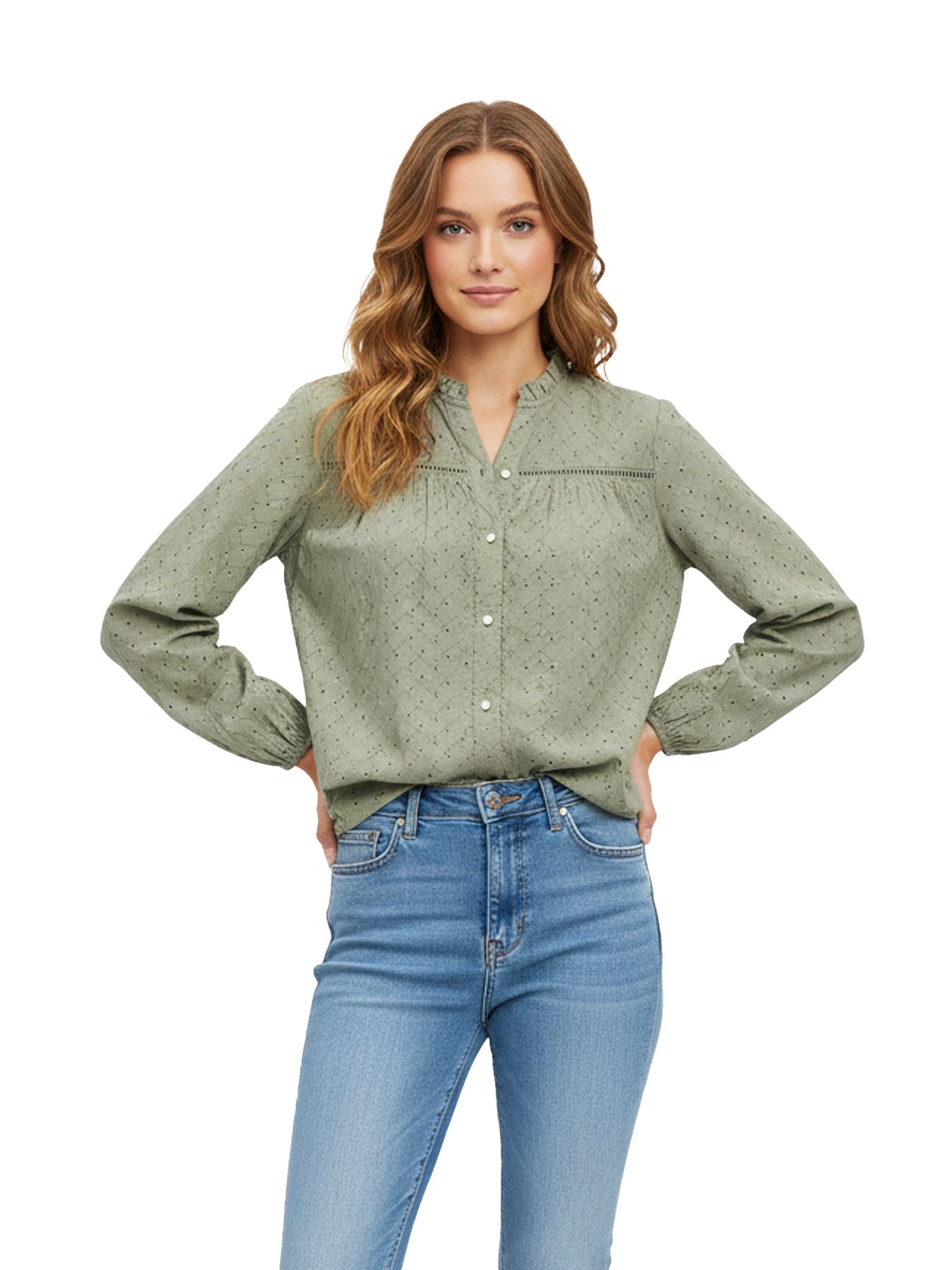 Only ONLNOELYS L/S EMBROIDED SHIRT WVN C Mermaid 00116604-EKA26011400000575