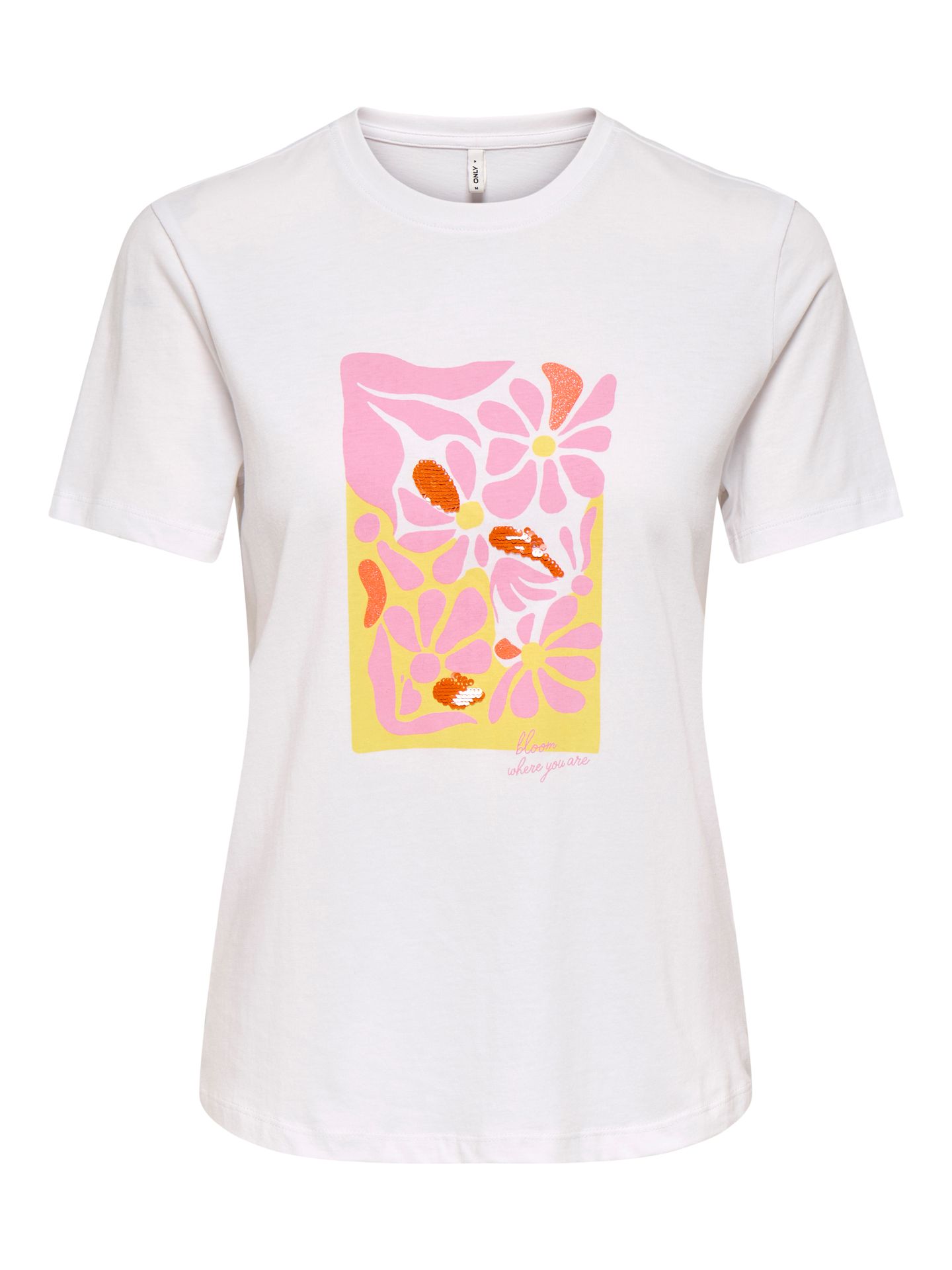 Only ONLKITA REG S/S PRINT TOP NOOS Bright White/Oasis 00116605-EKA26011400002917