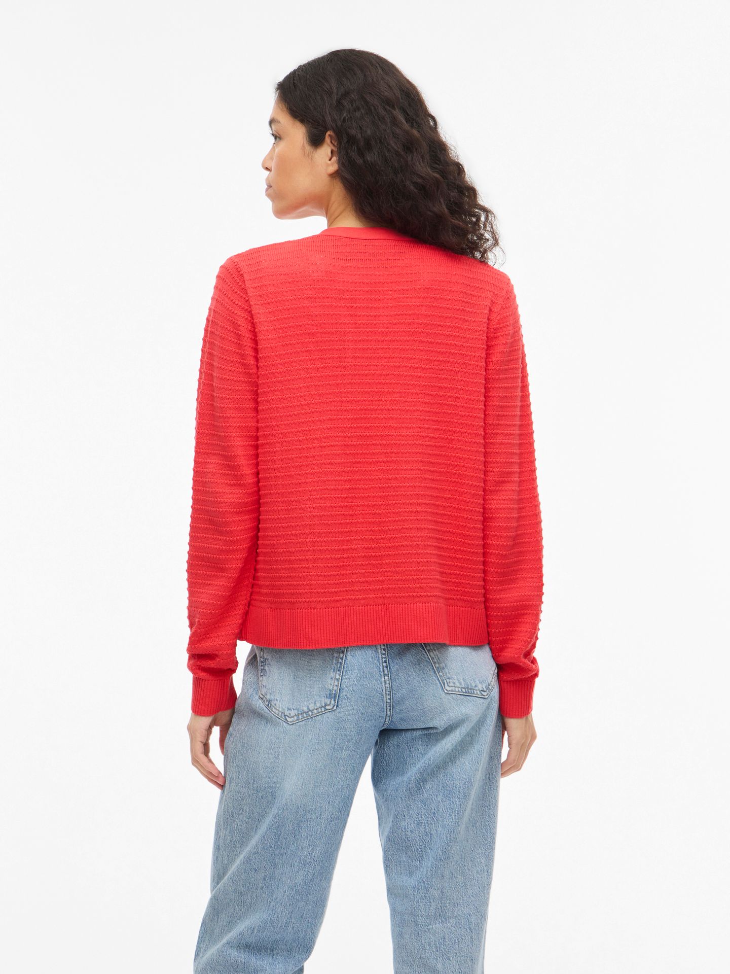 Object VILOLLO SHORT L/S KNIT CARDIGAN - N Hibiscus 2900162970037